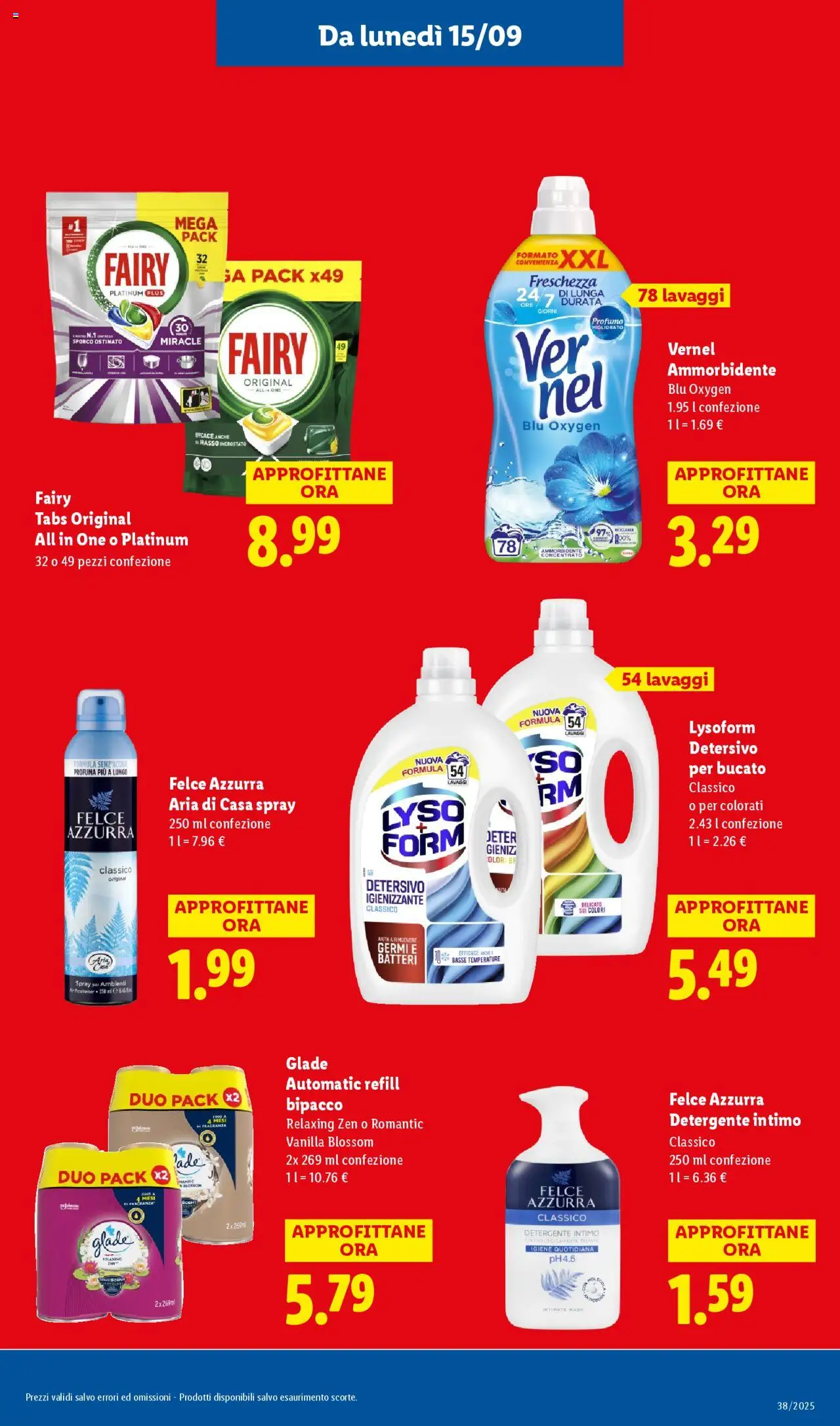 Volantino Lidl del 15.09.2025 | Pagina: 23 | Prodotti: Ammorbidente, Detergente intimo, Detergente, Intimo