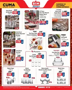 25.11.2025 tarihinden itibaren geçerli olan BİM kataloğu önizlemesi | Sayfa: 2 | Ürünler: Yemek takımı, Su, Çay bardağı, Su bardağı