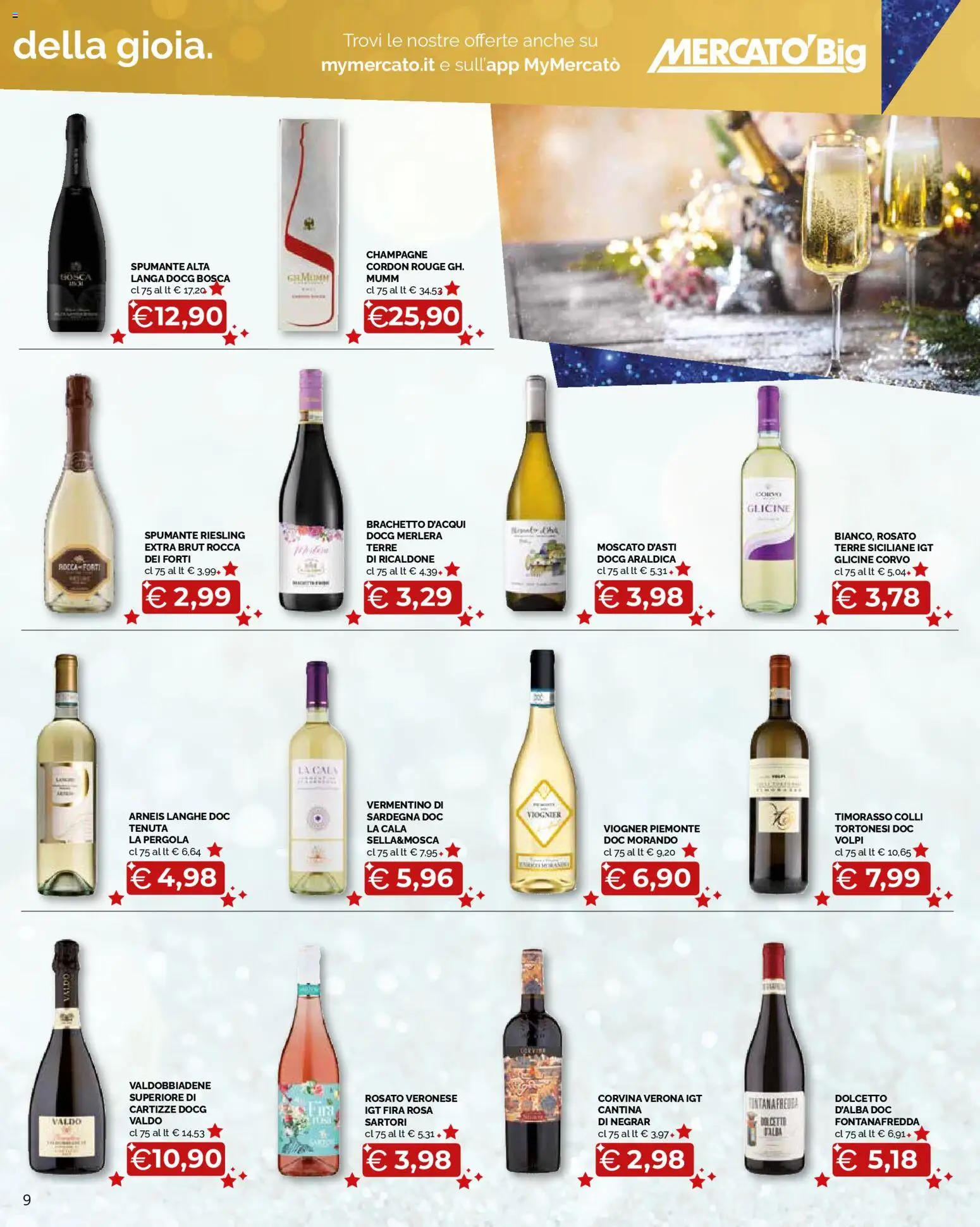 Volantino Mercatò del 29.12.2025 | Pagina: 9 | Prodotti: Pergola, Spumante, Champagne