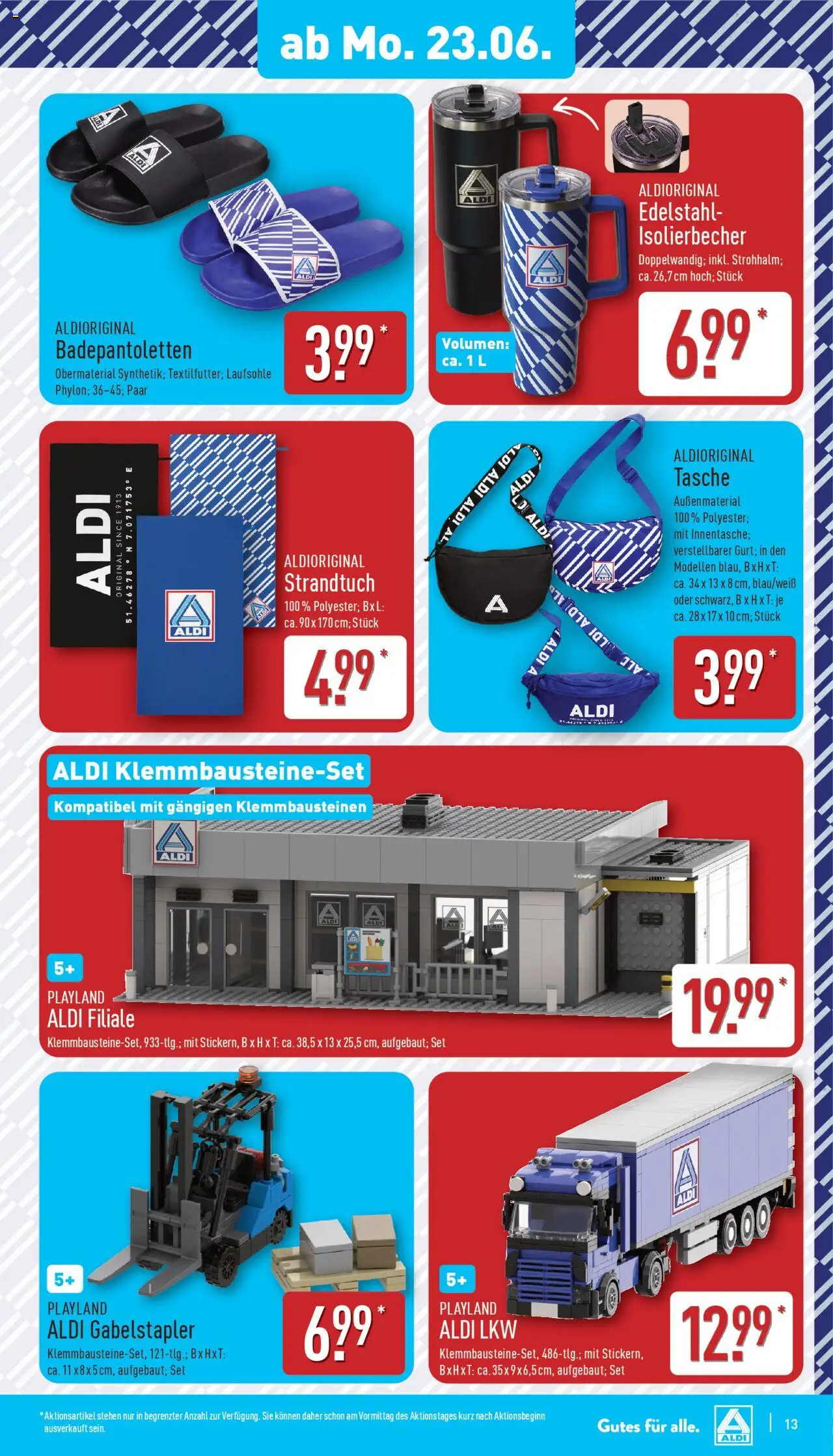 Aldi Prospekt 	 - gültig ab dem 23.06.2025 | Seite: 17 | Produkte: Tasche, Strandtuch