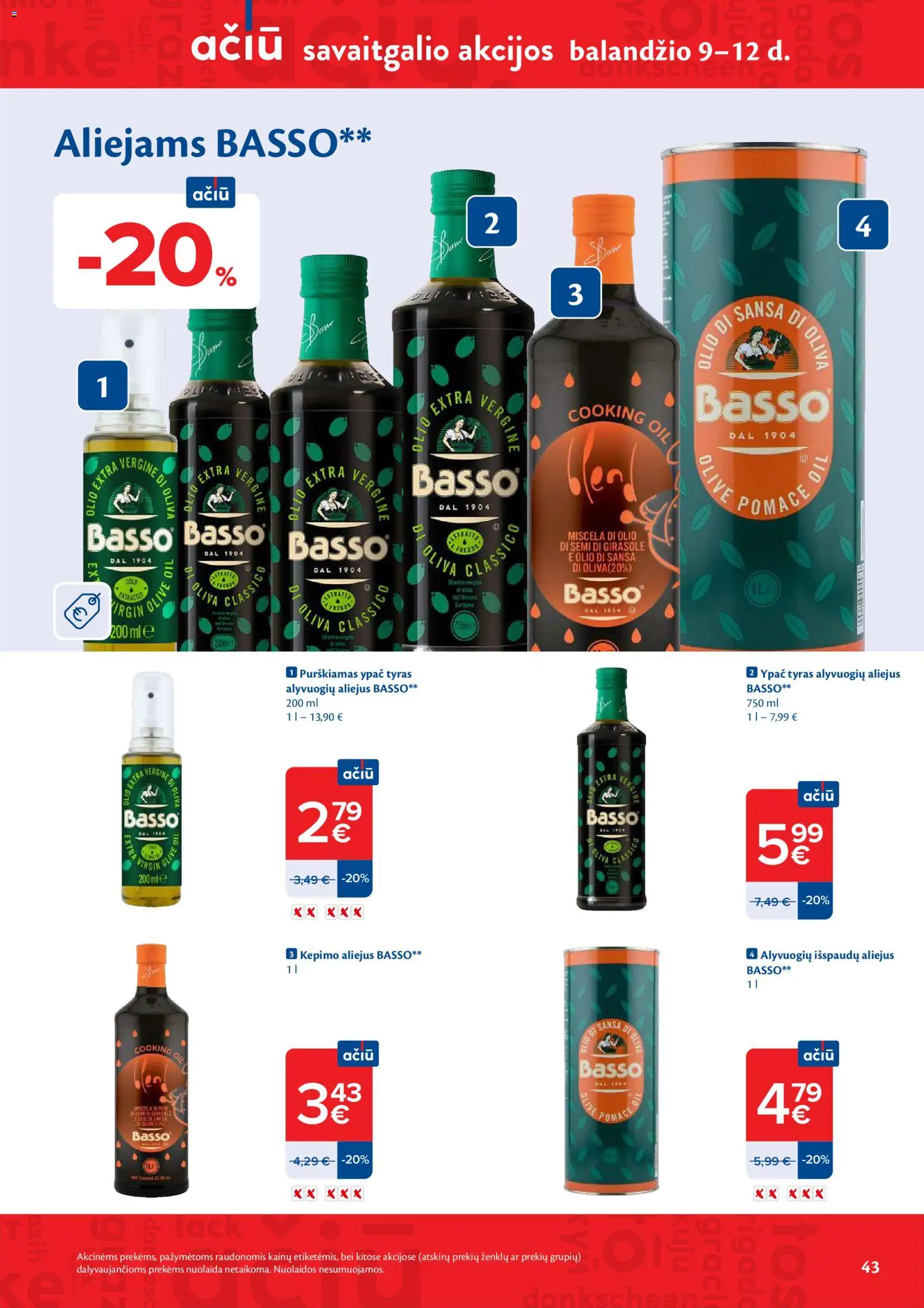 MAXIMA akcijos nuo 07.04.2026 | Puslapis: 43 | Prekių: Aliejus, Alyvuogių aliejus