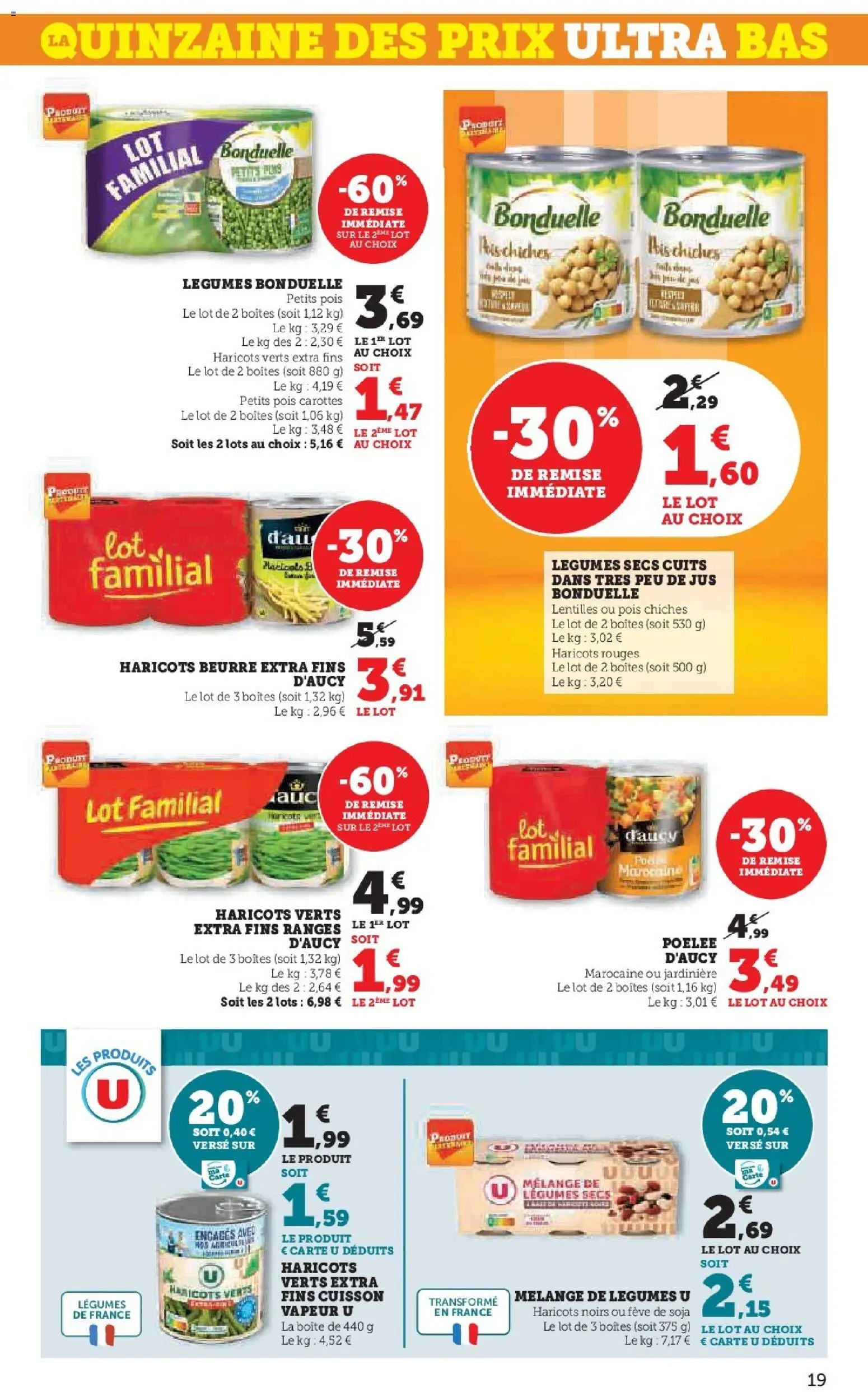 {H1} | Page: 19 | Produits: Carottes, Jardinière, Pois chiches, Jus