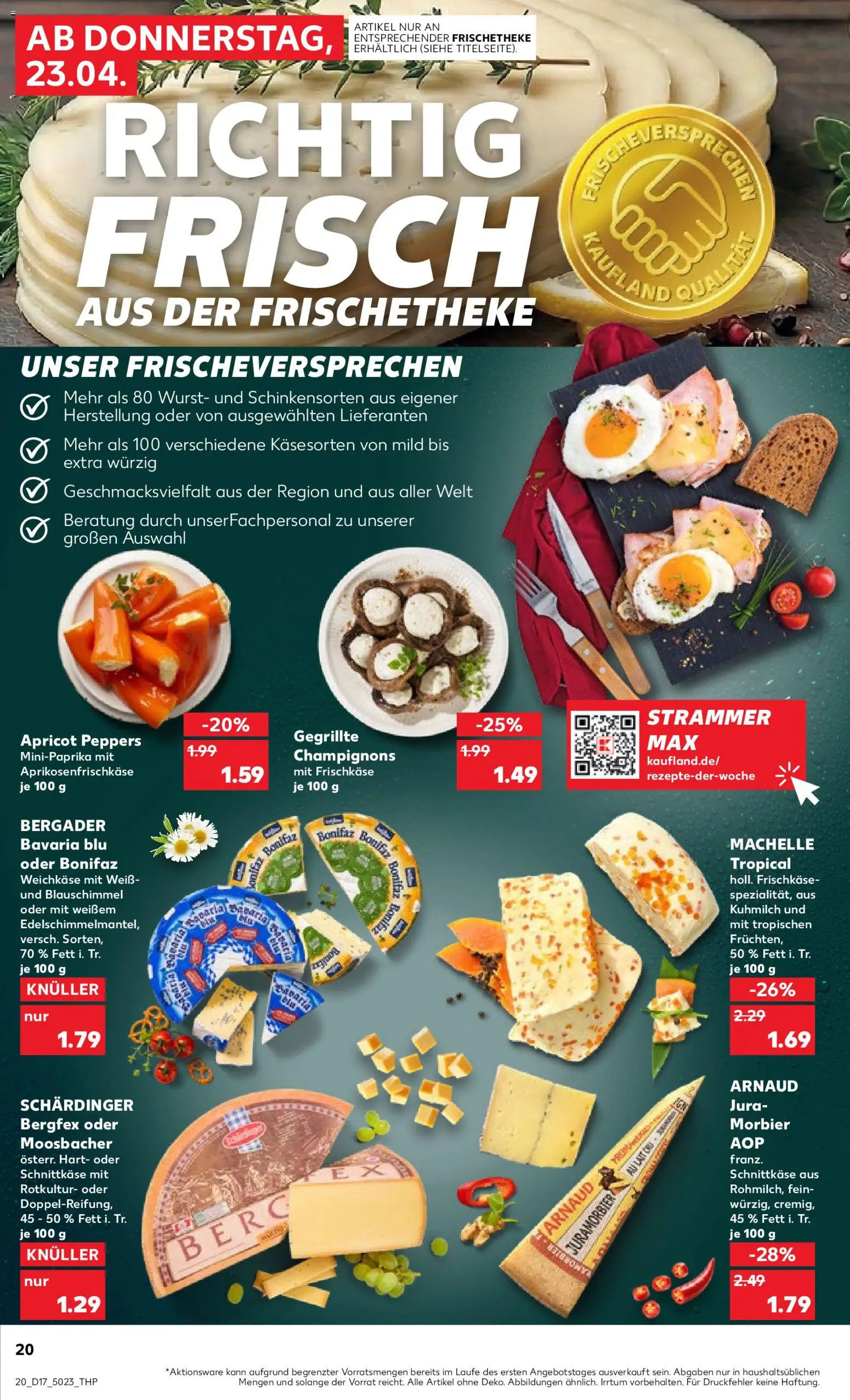 Kaufland Prospekt Völklingen	 – gültig ab 23.04.2026 | Seite: 20 | Produkte: Jura, Champignons, Wurst, Frischkase