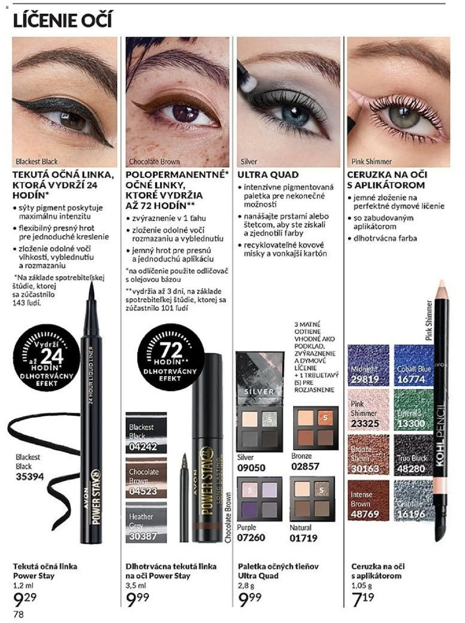 Nové Avon akcie – leták je platný od 01.11.2025 | Strana: 78 | Produkty: Očná linka, Ceruzka na oči, Ceruzka, Odličovač
