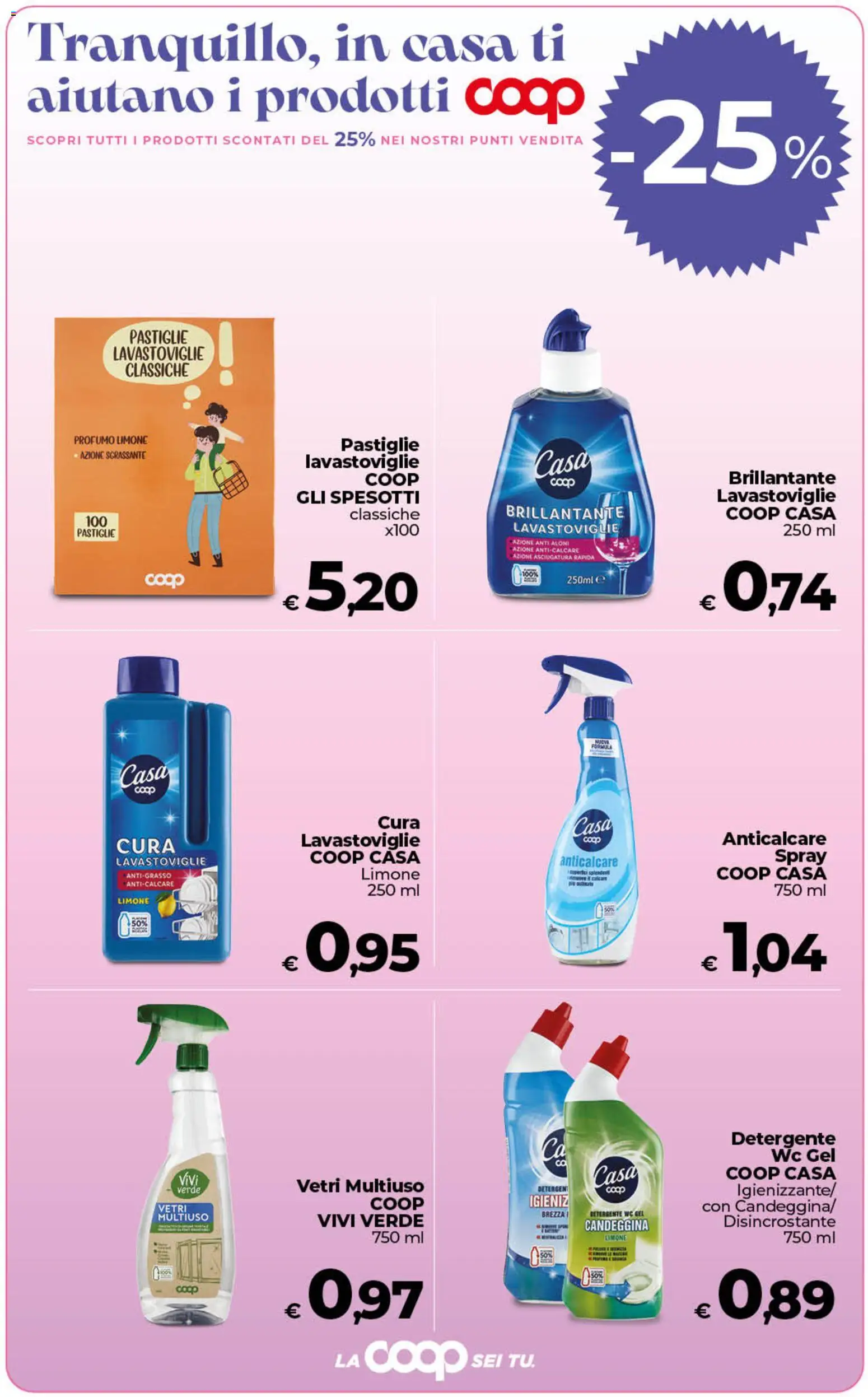 Volantino COOP del 07.04.2026 | Pagina: 7 | Prodotti: Detergente, Candeggina, Lavastoviglie, Profumo