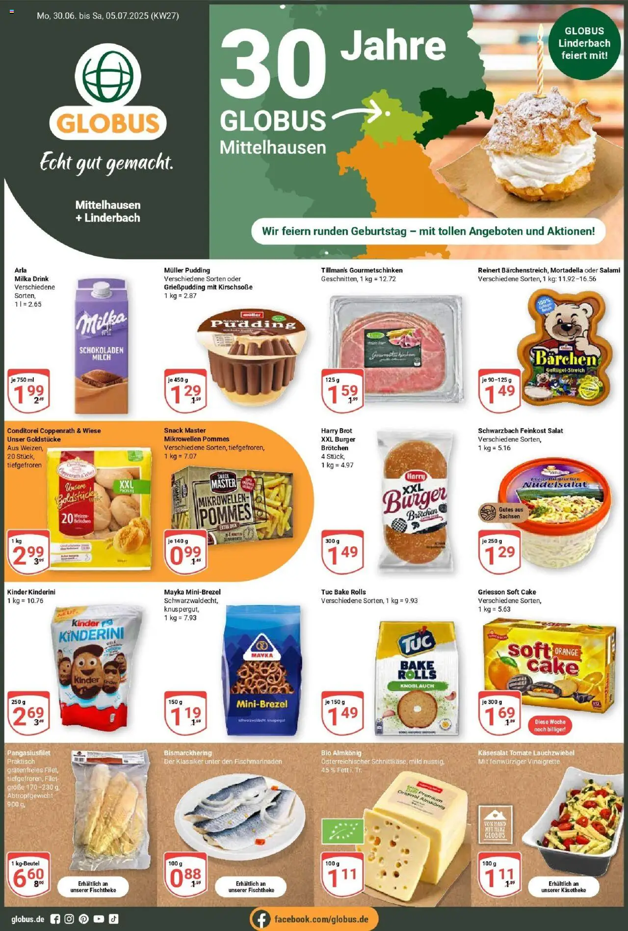Globus prospekt Mittelhausen	 - gültig ab dem 29.06.2025 | Seite: 1 | Produkte: Pommes, Pudding, Brot, Salat