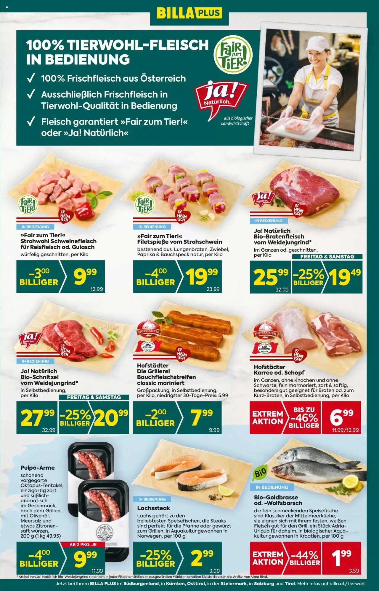 Billa Plus Flugblatt - Salzburg gültig ab 31.07.2025 | Seite: 9 | Produkte: Schinken, Saft, Schweinefleisch