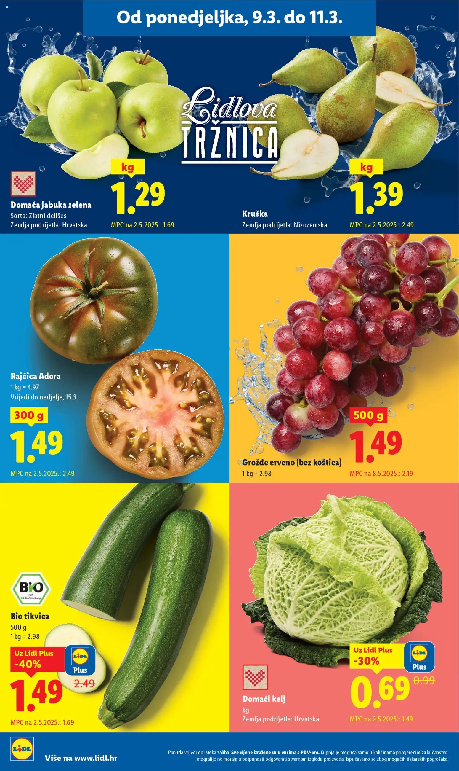 Lidl katalog | vrijedi od 09.03.2026 | Stranica: 2 | Proizvodi: Grožđe, Kruška, Rajčica, Jabuka