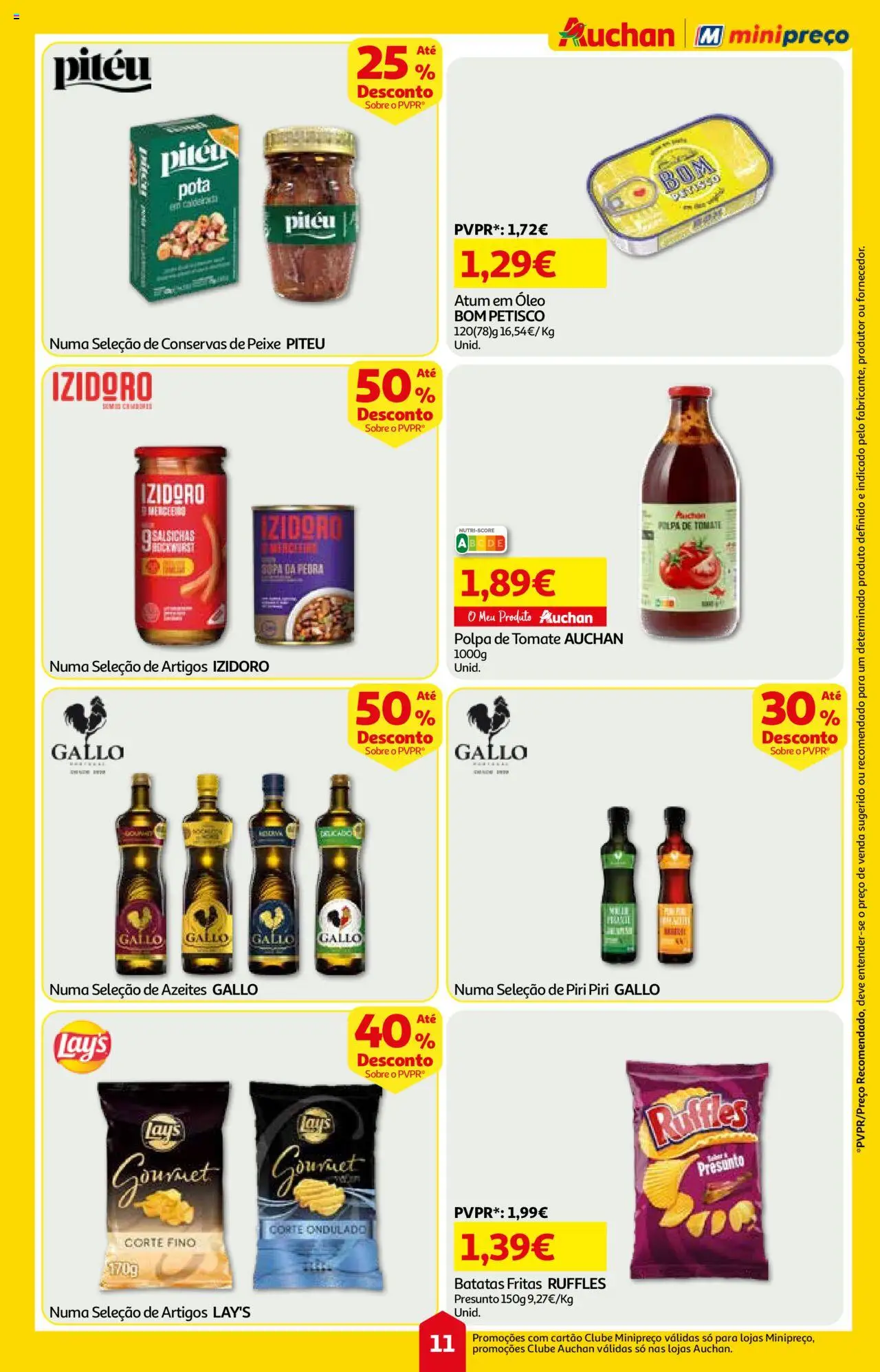 Auchan folheto │ válido de 07.08.2025 | Página: 11 | Produtos: Óleo, Presunto, Peixe, Tomate