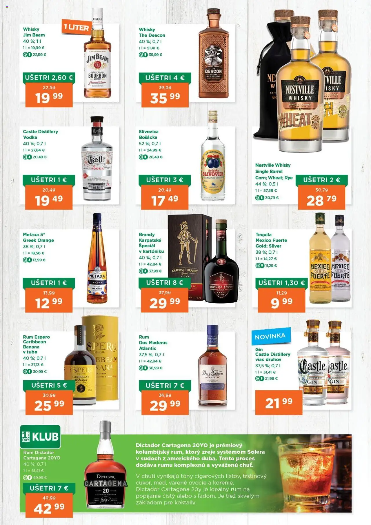 1day leták │ platný od 31.07.2025 | Strana: 2 | Produkty: Jim Beam, Vodka, Whisky, Ovocie