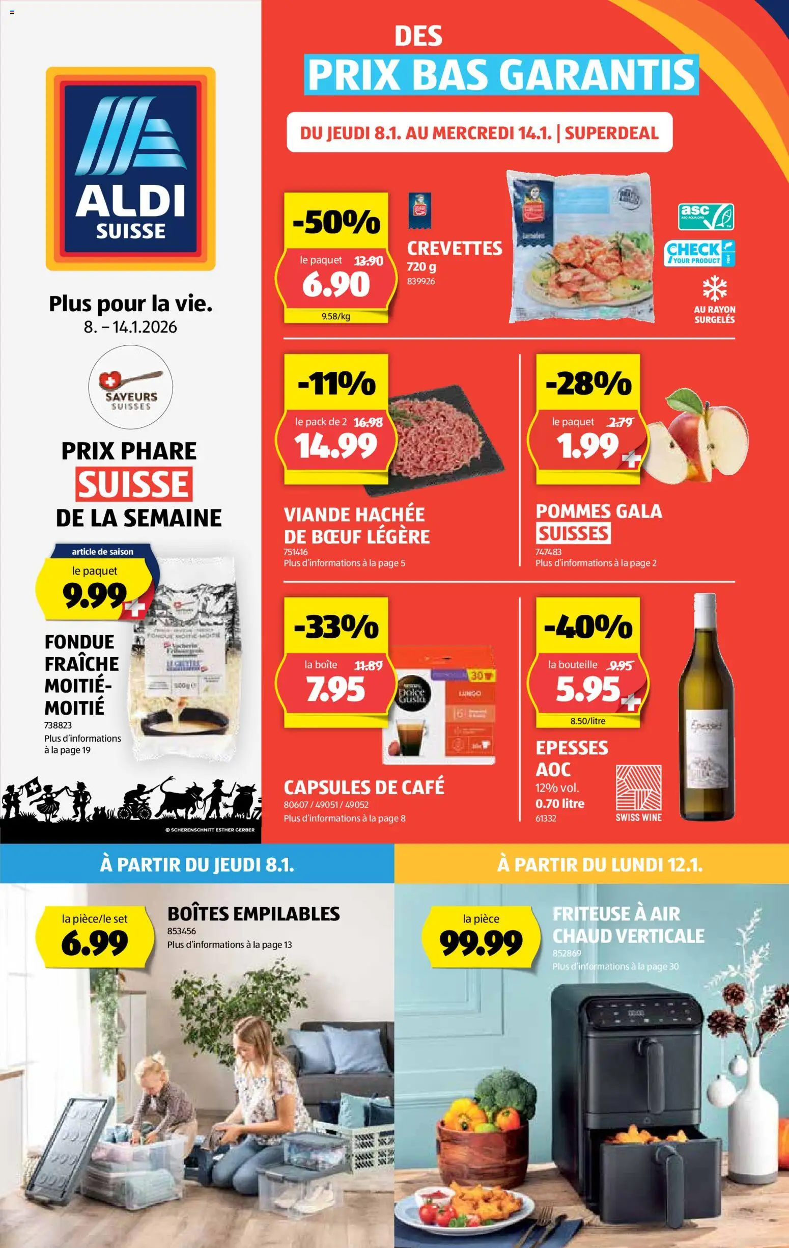 Aldi Aktionen FR – gültig ab 08.01.2026 | Seite: 1 | Produkte: Friteuse, Fondue