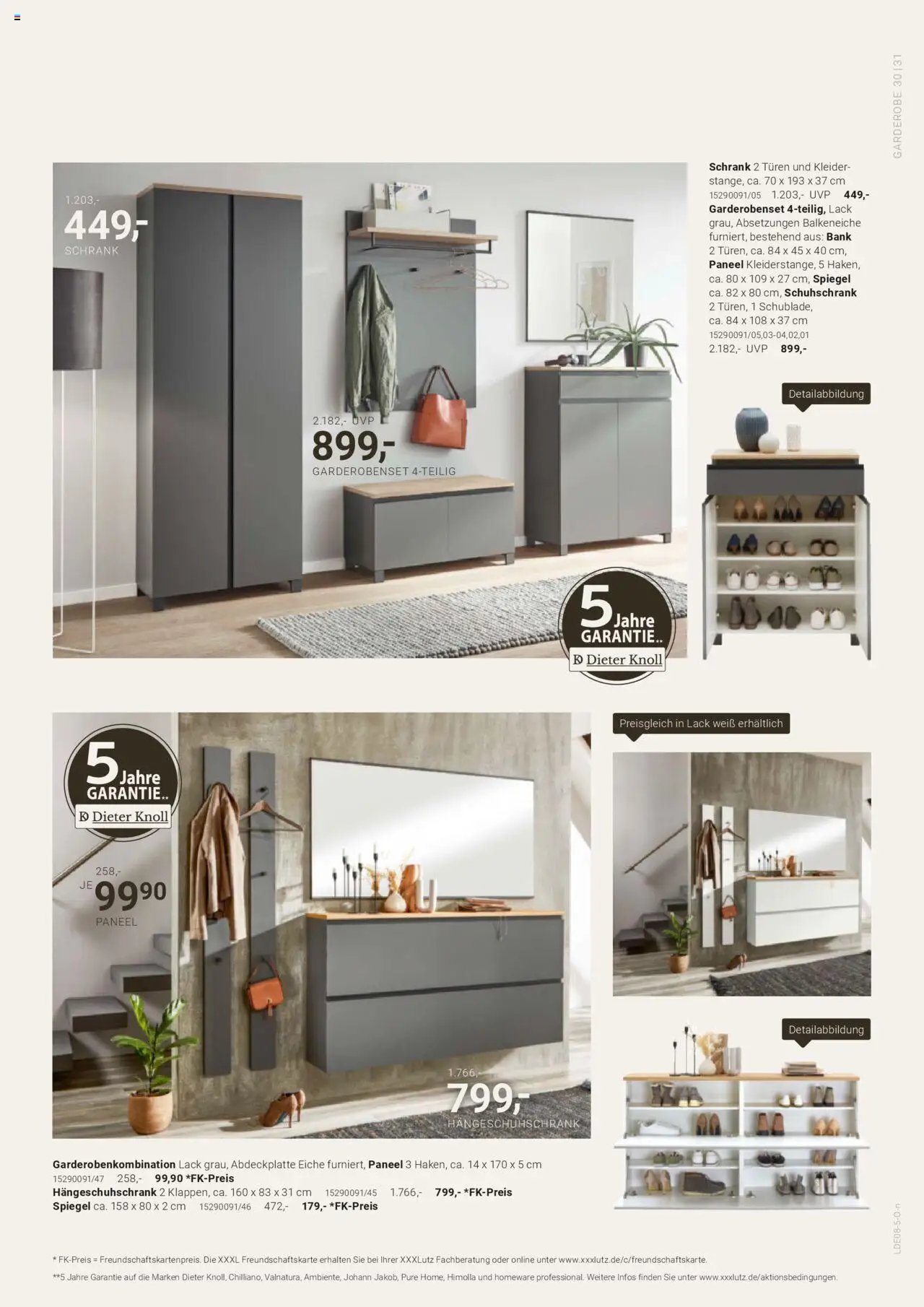 XXXL Lutz Dieter Knoll Spezial - gültig ab dem 04.08.2025 | Seite: 31 | Produkte: Schrank, Spiegel, Garderobenset