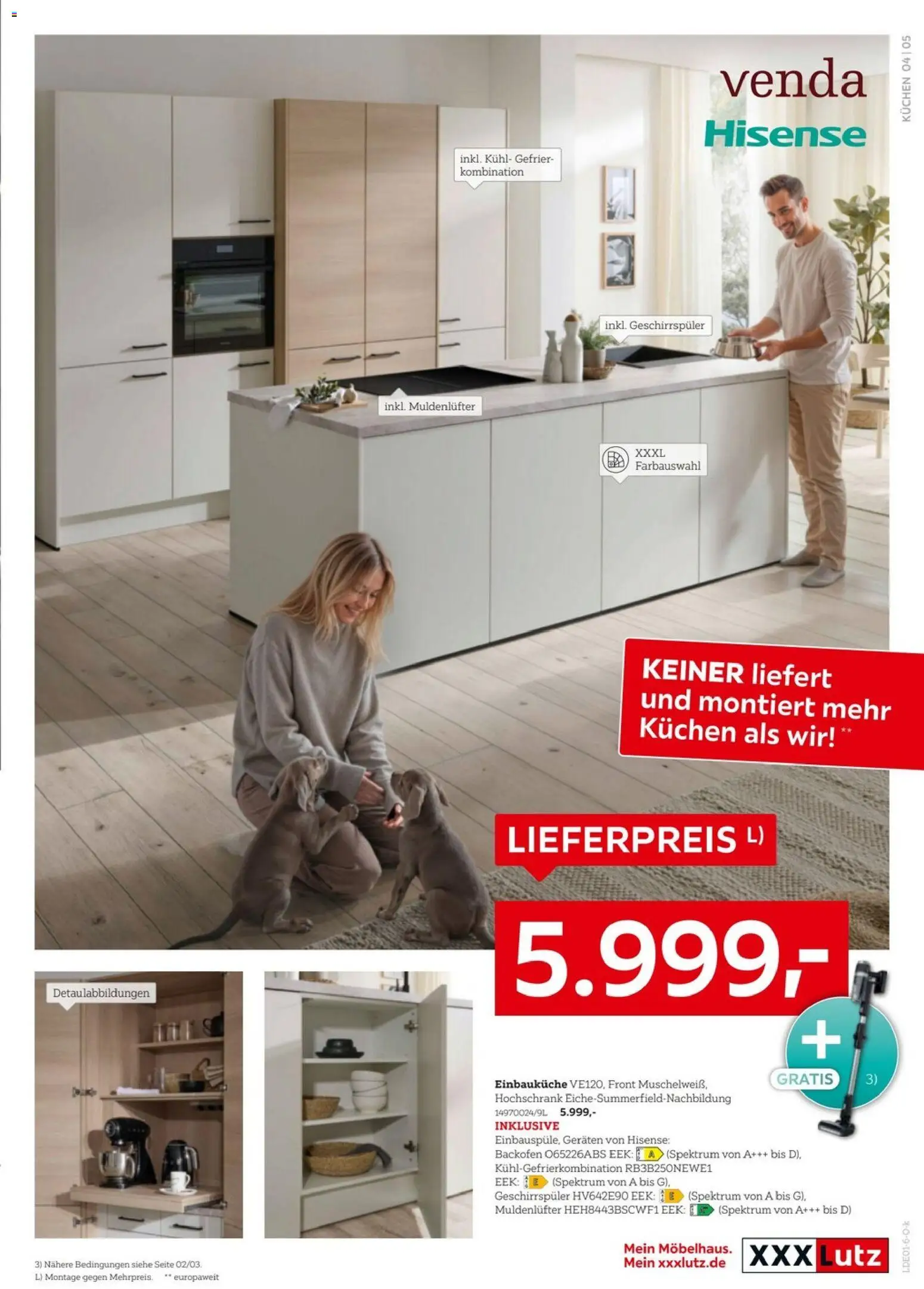 XXXL Lutz - Nr. 1 bei Küchen – gültig ab 27.12.2025 | Seite: 5 | Produkte: Geschirrspüler, Einbauküche, Hochschrank, Kuchen