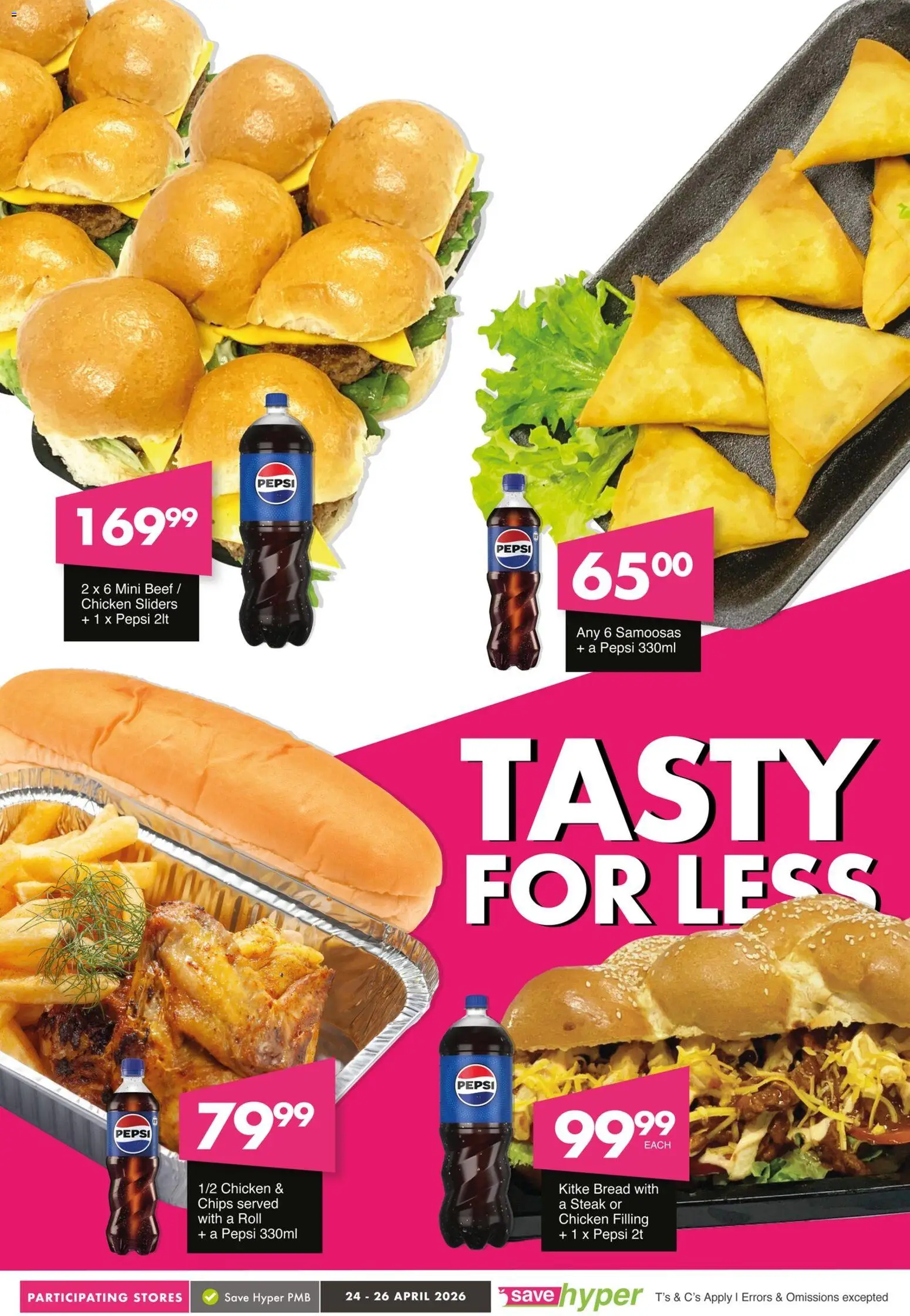 New Save catalogue – valid from 24.04.2026 | Page: 10 | Products: Steak, Bread, Samoosas, Chicken