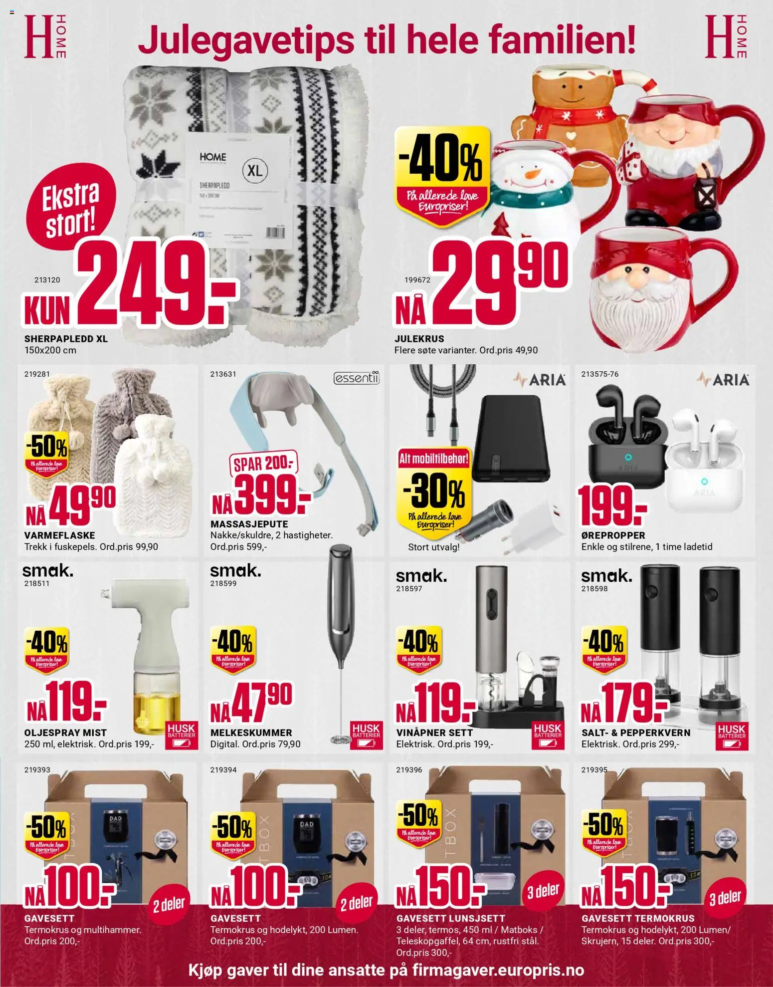 {H1} | Side: 7 | Produkter: Сантехнічне кріплення, Gavesett, Суміш дитяча, Ørepropper