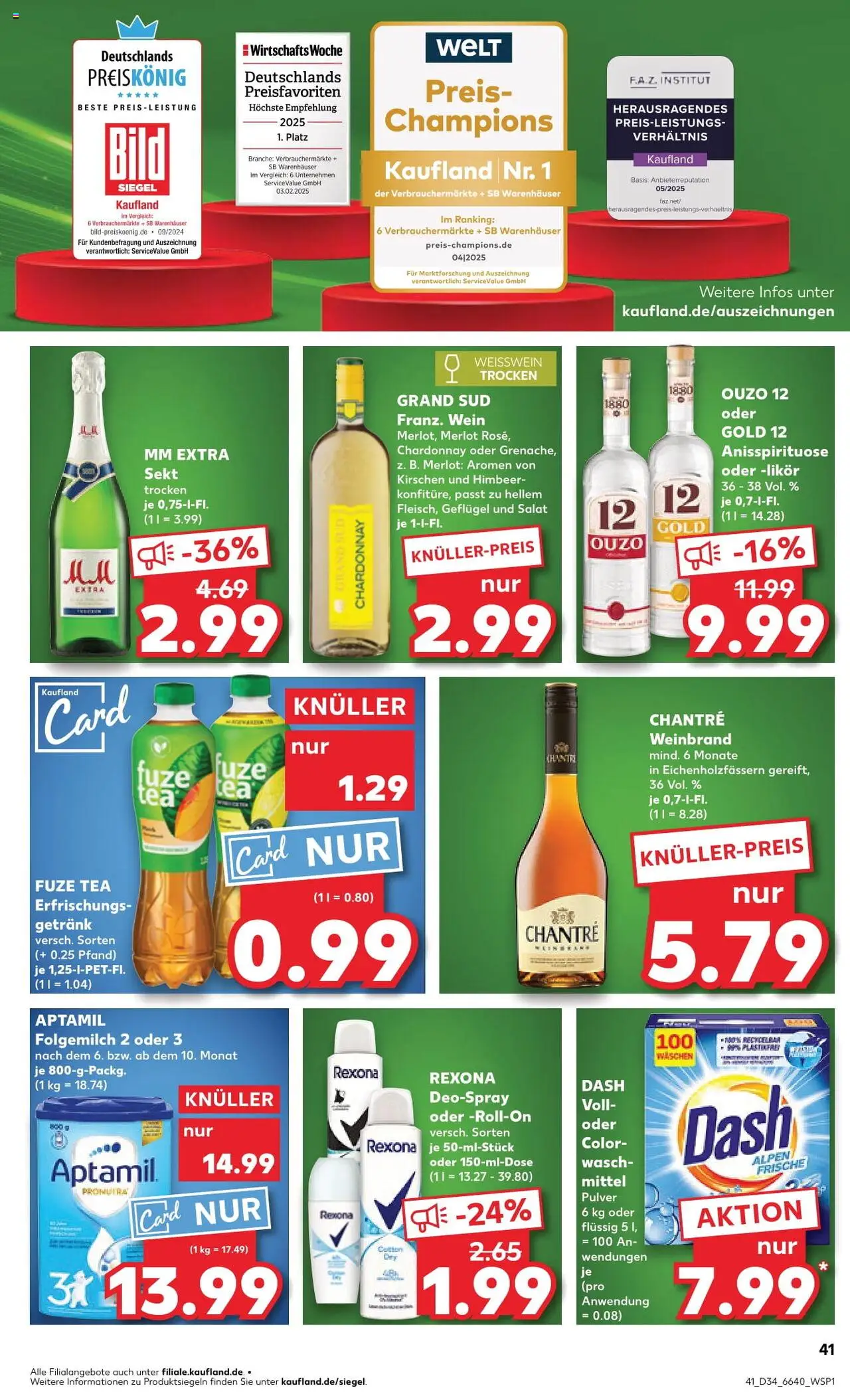 Kaufland Prospekt 	 - gültig ab dem 21.08.2025 | Seite: 41 | Produkte: Fuze tea, Likör, Deodorant, Grand sud
