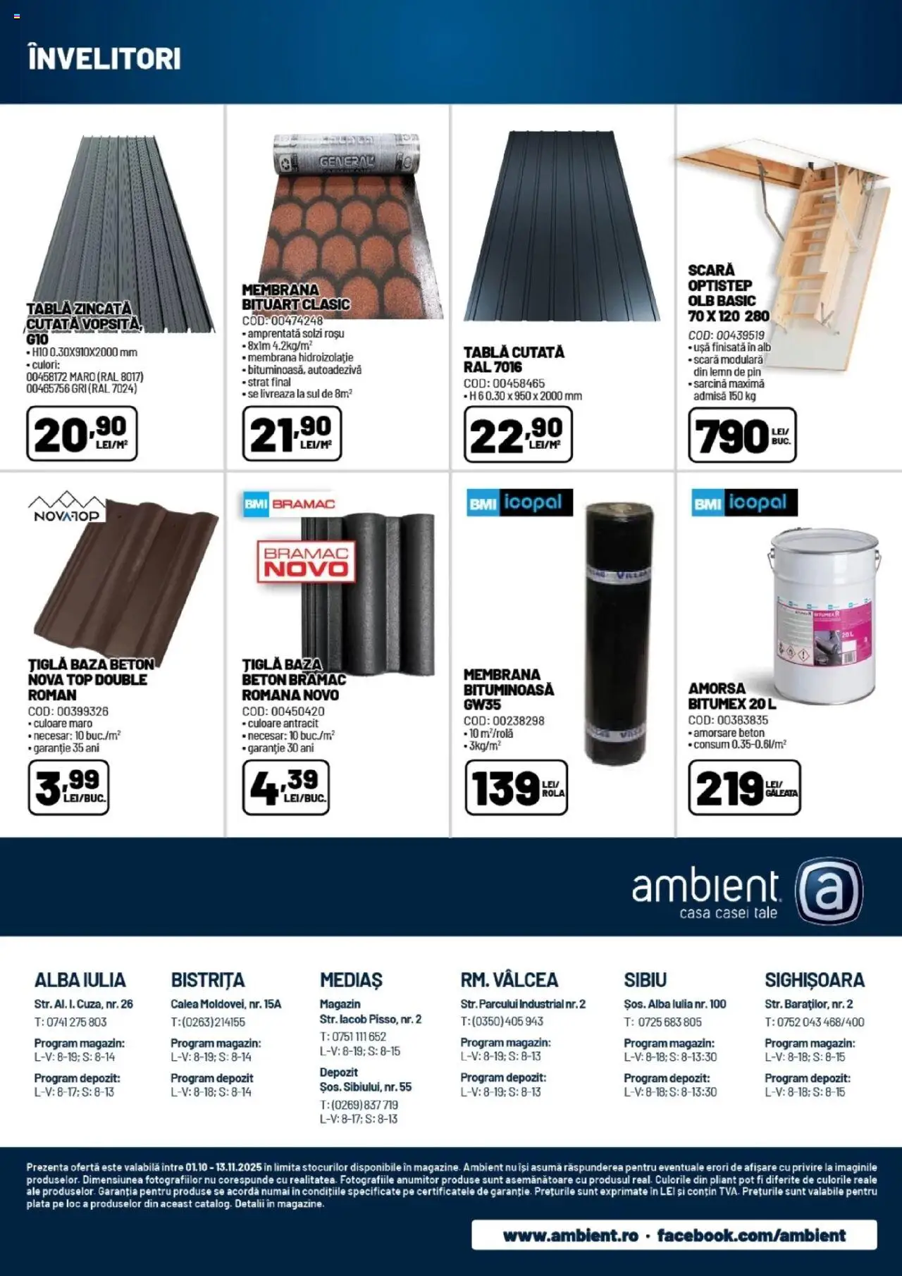 Noul catalog Ambient – valabil de la 01.10.2025 | Pagină: 15 | Produse: Scară, Țiglă, Amorsă, Ușă