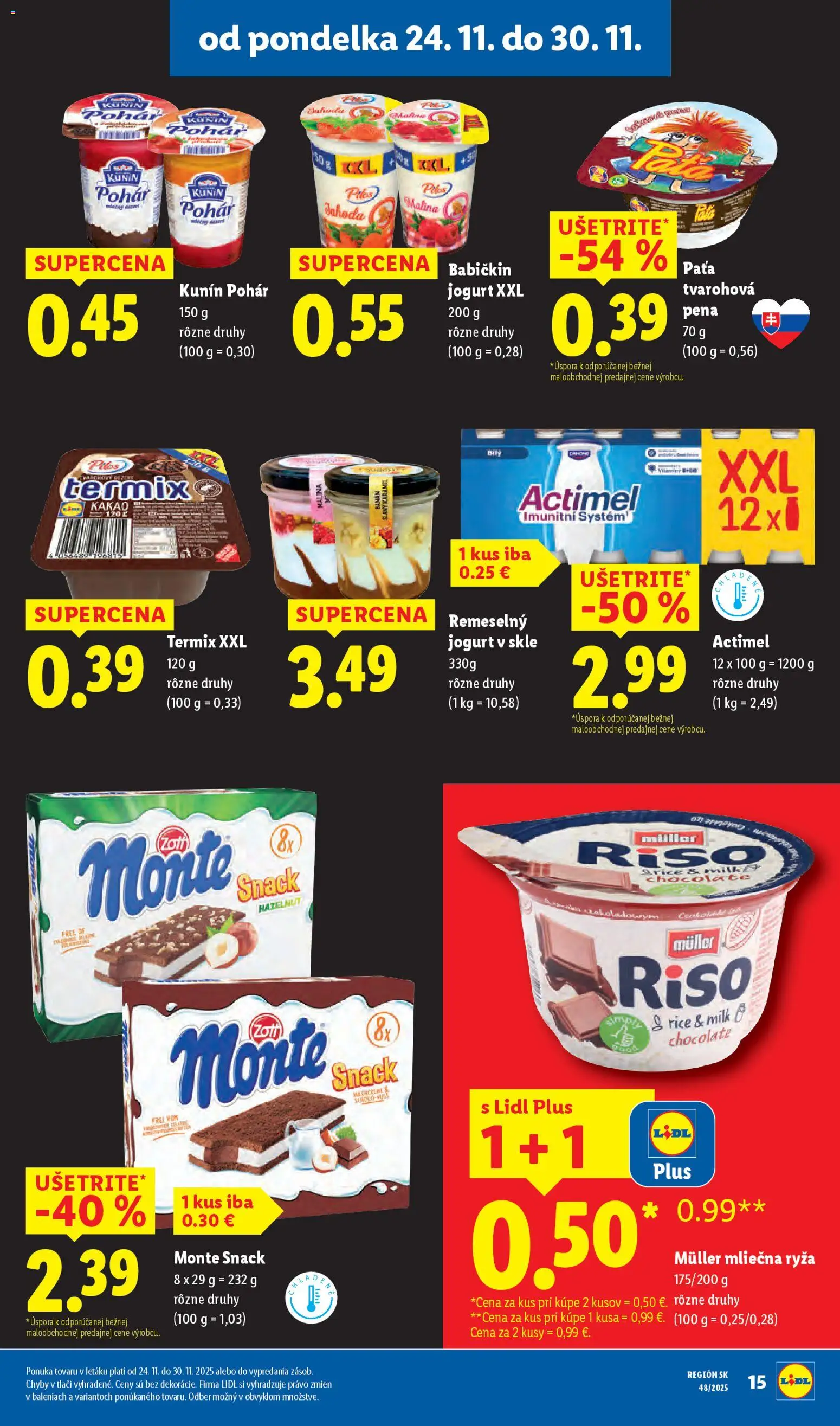 Nové Lidl akcie – leták je platný od 27.11.2025 | Strana: 55 | Produkty: Jogurt, Milka, Actimel, Kakao