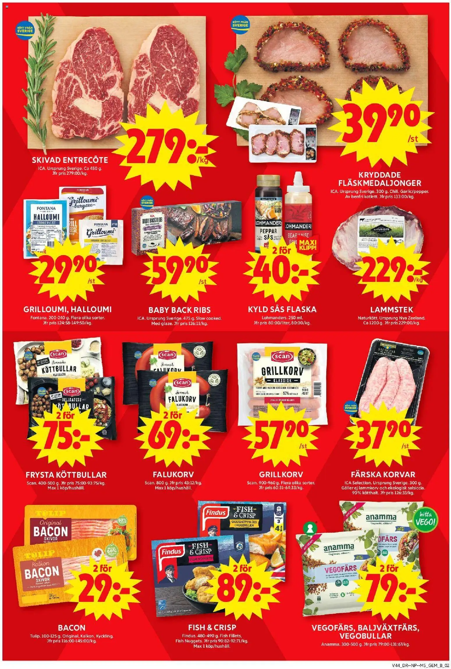 ICA Maxi reklamblad aktuell från 27.10.2025 | Sida: 2 | Produkter: Bacon, Halloumi, Peppar, Kalkon
