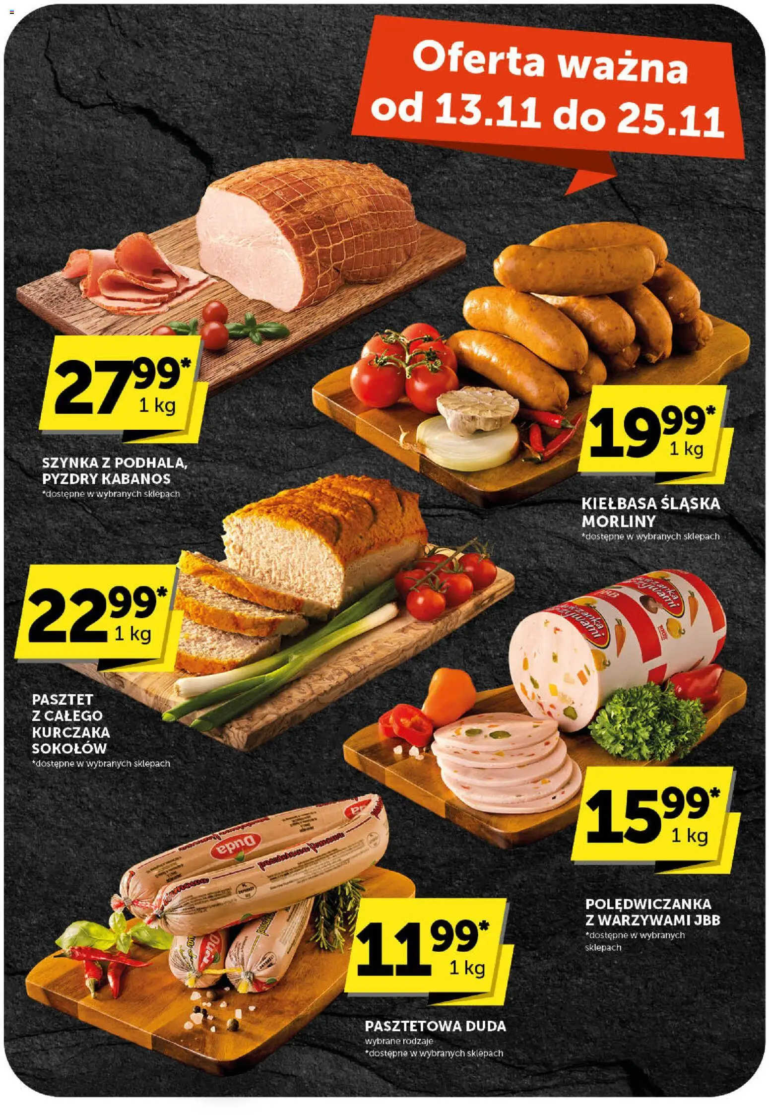 ABC Gazetka od 13.11.2025 | Strona: 32 | Produkty: Kiełbasa, Kiełbasa śląska morliny, Szynka, Kiełbasa śląska