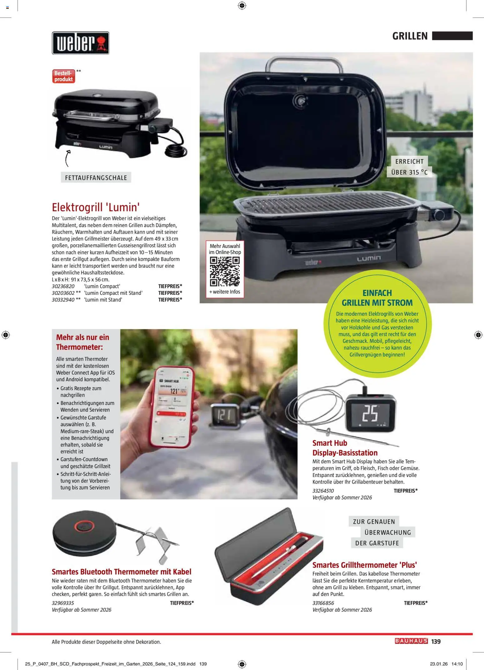 Bauhaus Freizeit im Garten gültig ab 01.05.2026 | Seite: 139 | Produkte: Kabel, Grill, Thermometer, Fisch