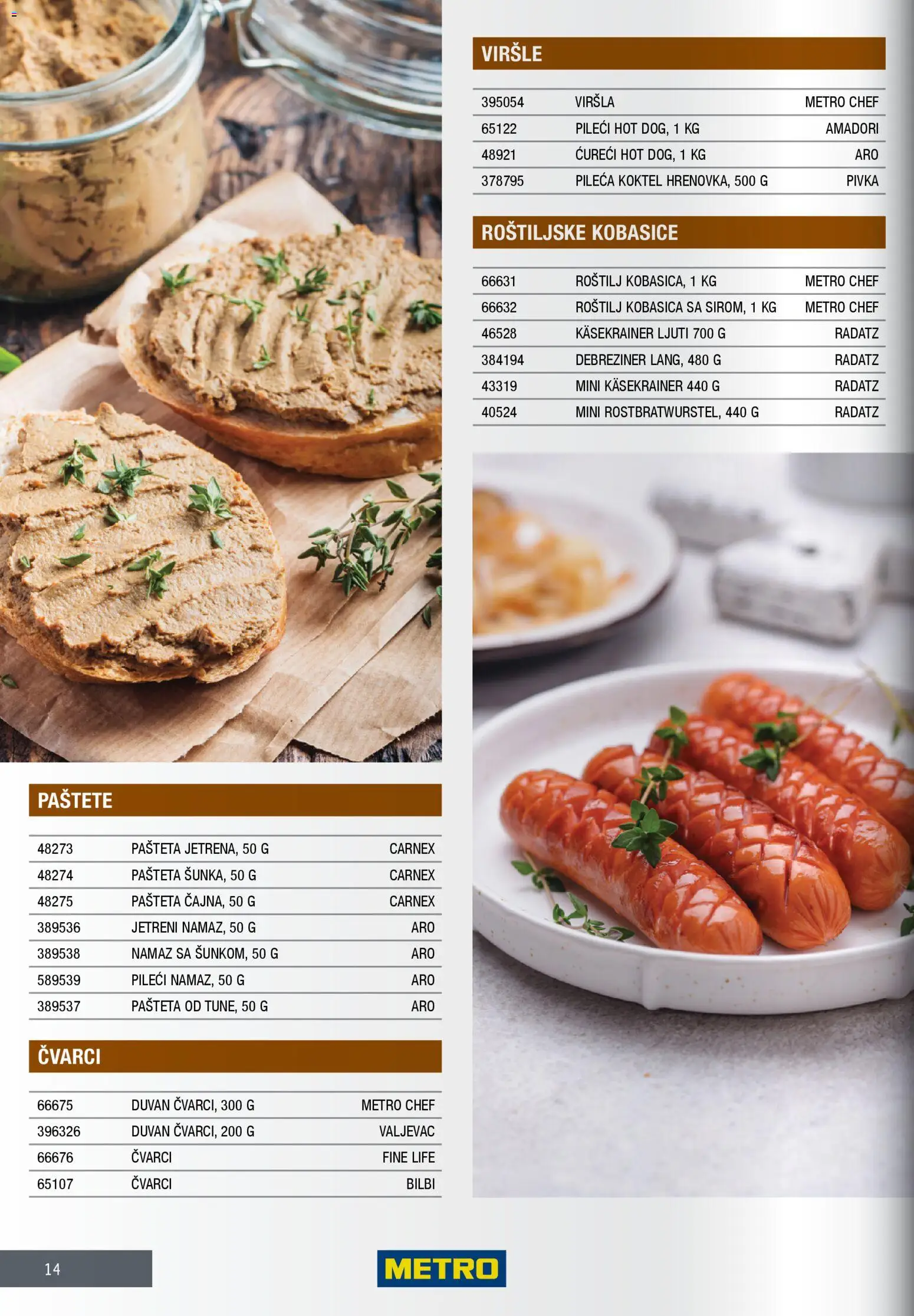 Metro katalog - važi od 28.11.2025 | Strana: 14 | Proizvode: Viršle, Kobasica, Pašteta, Roštilj