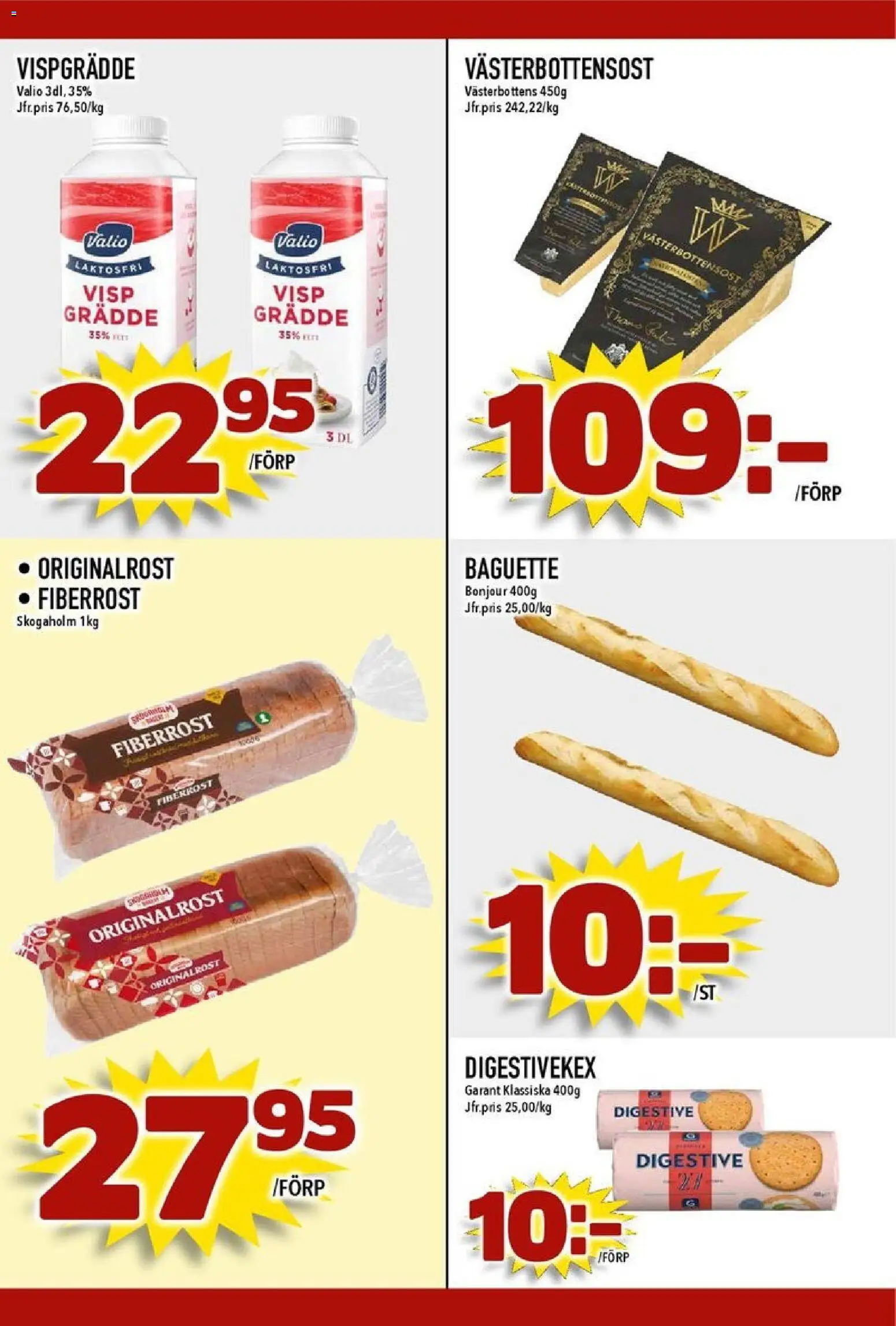 Matdax reklamblad aktuell från 22.12.2025 | Sida: 21 | Produkter: Baguette, Digestive, Grädde, Vispgrädde