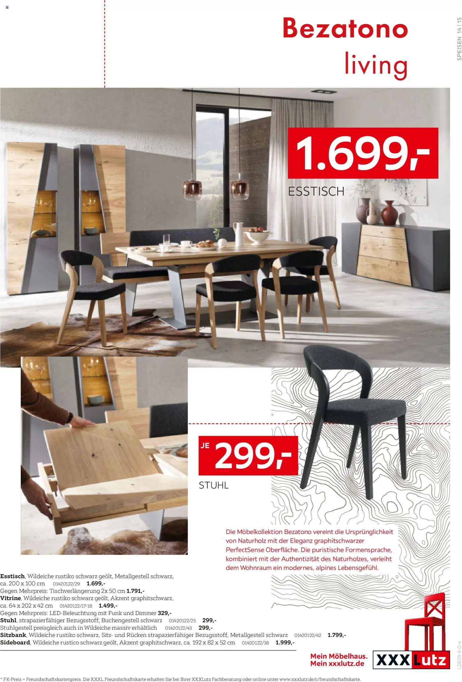 XXXL Lutz Speisen Spezial – gültig ab 22.02.2026 | Seite: 15 | Produkte: Esstisch, Stuhl