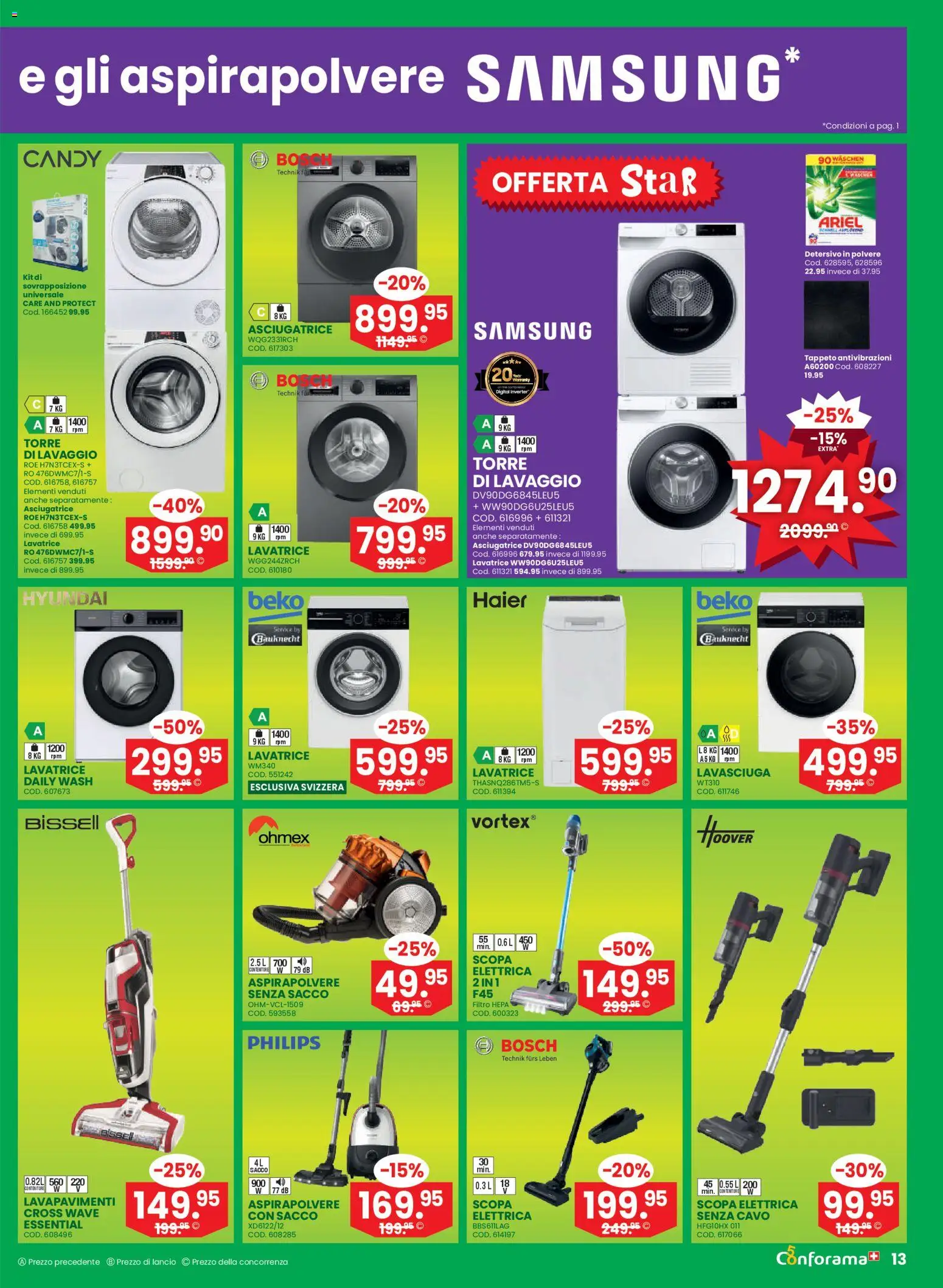 Conforama aktionen IT – gültig ab 08.04.2026 | Seite: 13 | Produkte: Samsung, Bosch, Philips