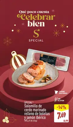 Vista previa Solomillo de cerdo marinado relleno de boletus y jamón ibérico, Solomillo de cerdo marinado relleno de boletus y jamón ibérico, 780 g válido desde el 15.12.2025 | Página: 17