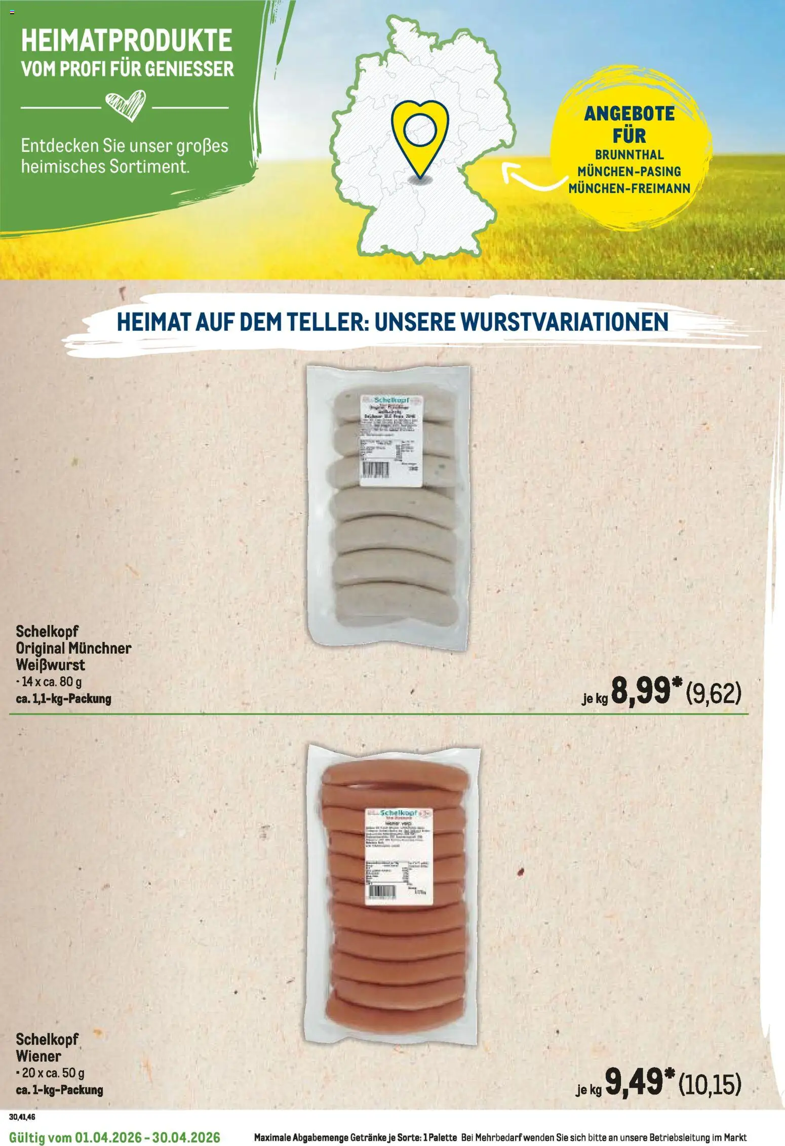 Metro Regionaler Flyer – gültig ab 01.04.2026 | Seite: 86 | Produkte: Weißwurst