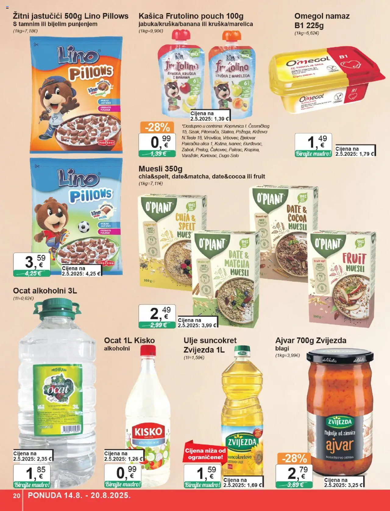 KTC katalog | vrijedi od 14.08.2025 | Stranica: 20 | Proizvodi: Ajvar, Kruška, Suncokret, Namaz