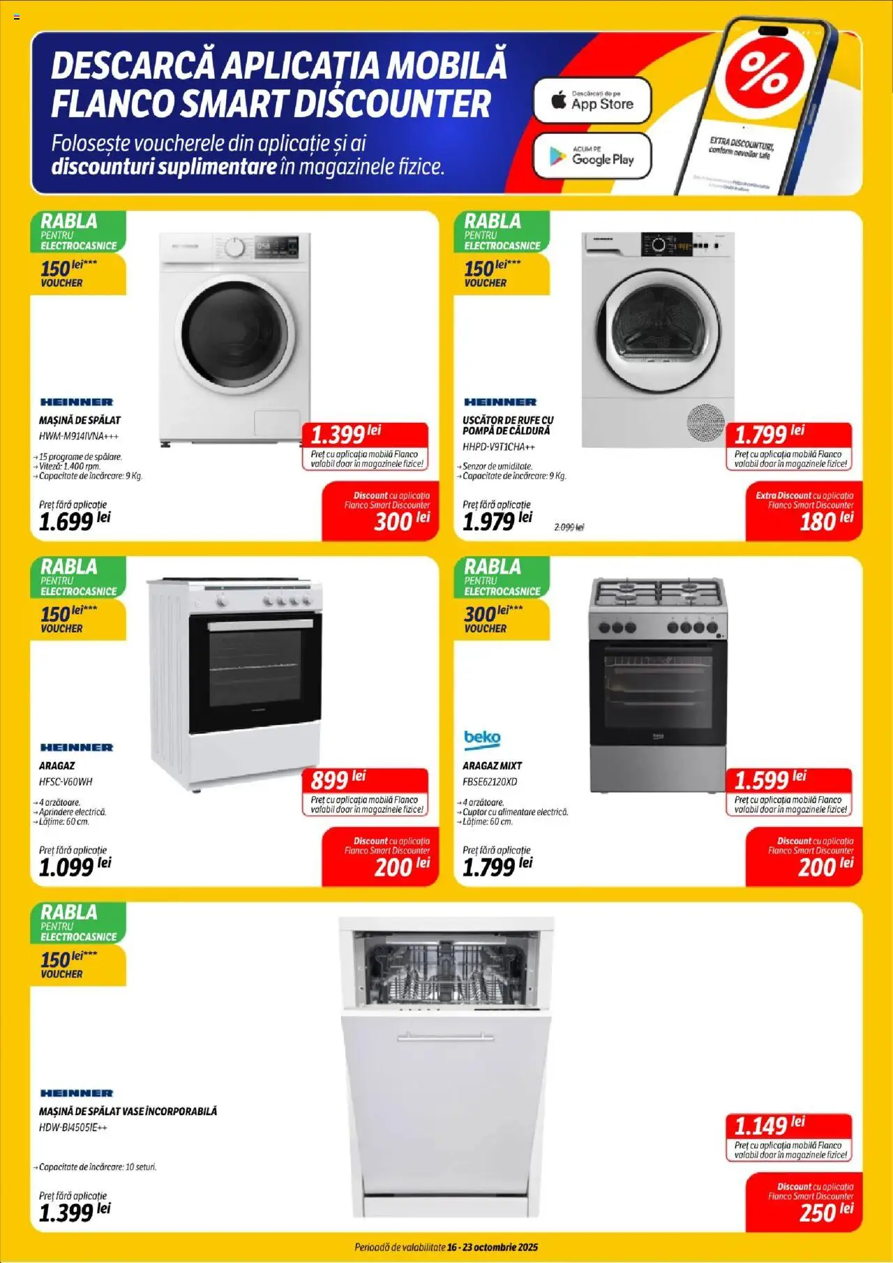 Noul catalog Flanco – valabil de la 16.10.2025 | Pagină: 10 | Produse: Uscător, Cuptor, Aragaz, Mașină De Spălat Vase