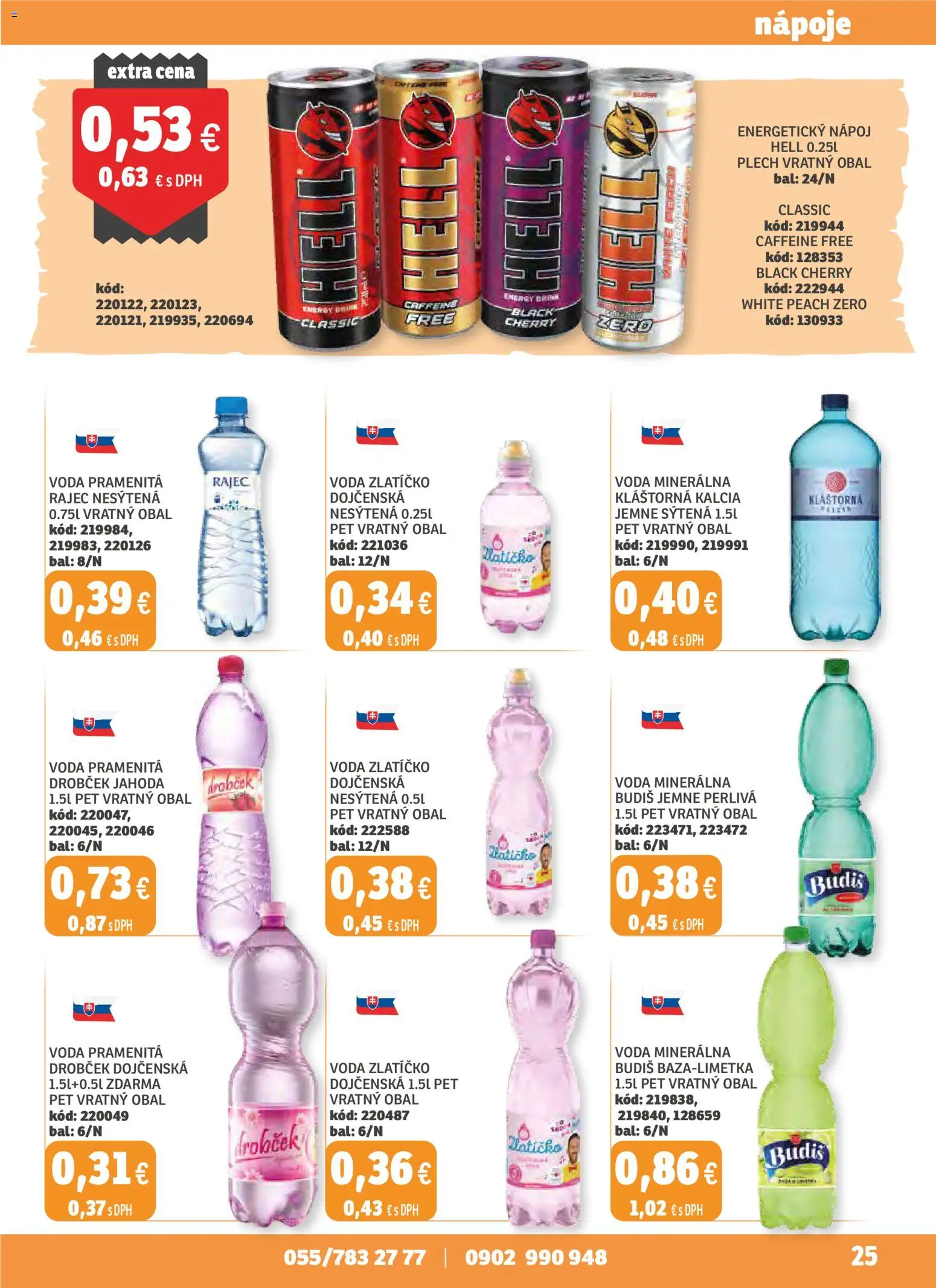 Nové Labaš akcie – leták je platný od 31.10.2025 | Strana: 25 | Produkty: Rajec, Budiš, Voda, Energetický nápoj