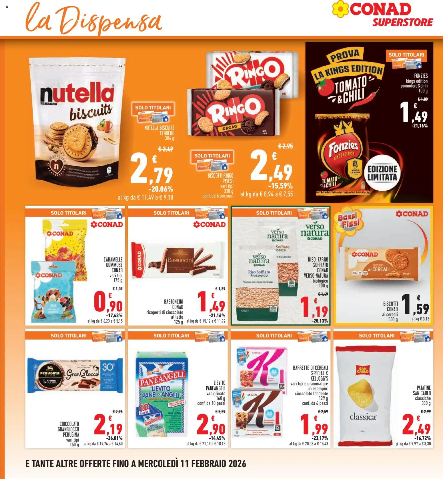 Volantino Conad del 29.01.2026 | Pagina: 18 | Prodotti: Caramelle, Cereali, Letto, Farro