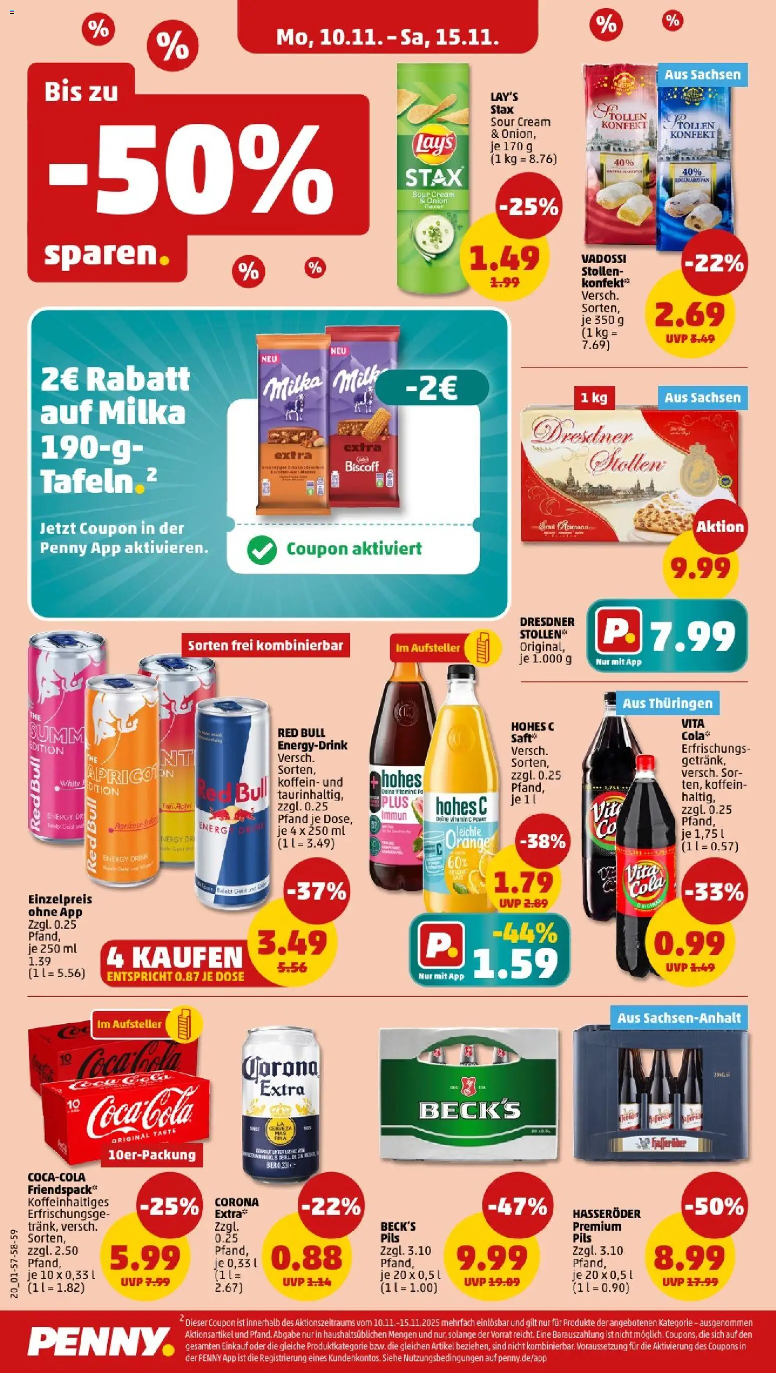 Penny - Mecklenburg-Vorpommern – gültig ab 10.11.2025 | Seite: 20 | Produkte: Coca cola, Pils, Milka, Hasseröder