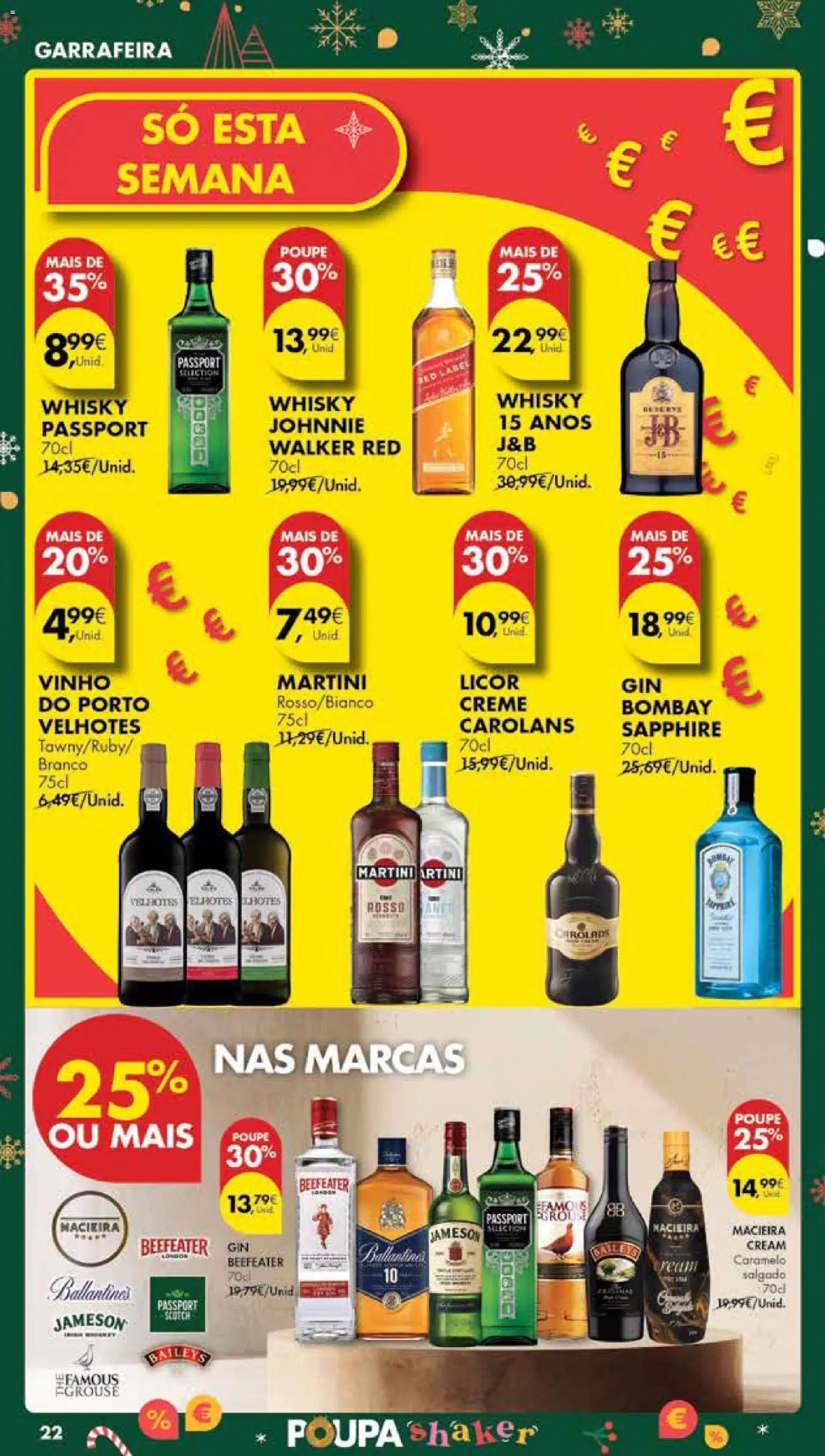 Pingo Doce Poupe Esta Semana Madeira │ válido de 16.12.2025 | Página: 22 | Produtos: Whisky, Licor, Vinho, Gin