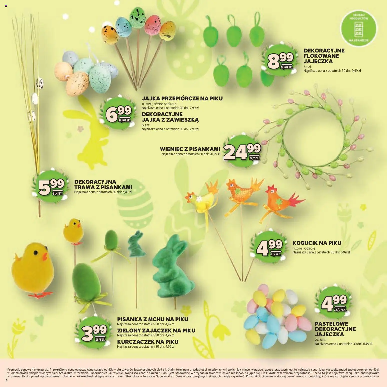 Stokrotka gazetka - Wielkanoc od 19.03.2026 | Strona: 6 | Produkty: Wieniec, Stokrotka, Jajka
