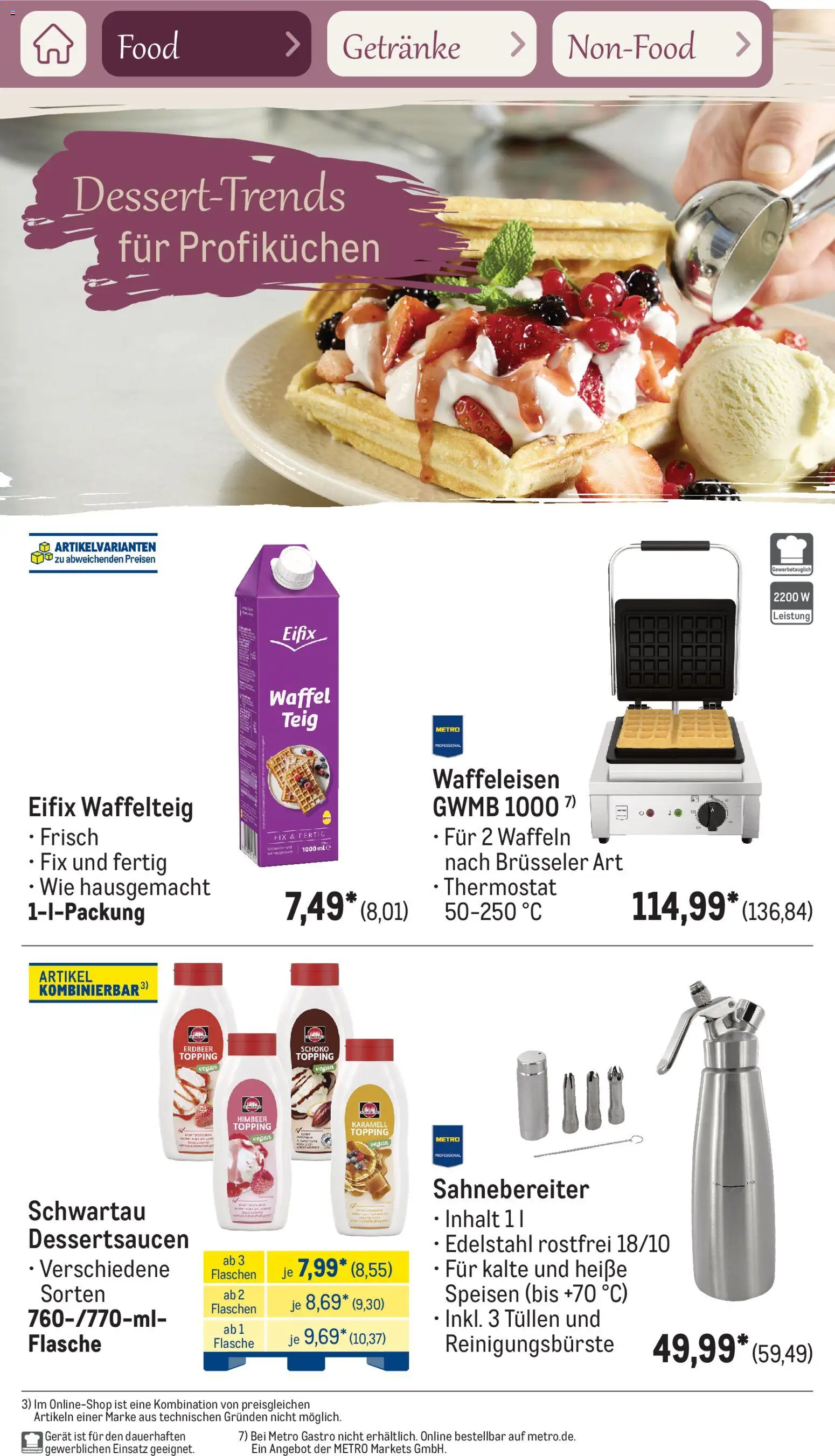 Metro Saisonkatalog Frühlingsgenuss – gültig ab 01.03.2026 | Seite: 23 | Produkte: Waffeln, Waffeleisen