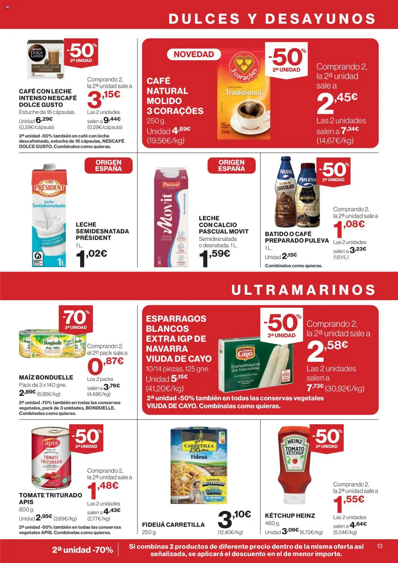 Supercor Canarias │ válido desde el 14.08.2025 | Página: 13 | Productos: Leche, Chocolate, Νερό καρύδας, Tomate triturado