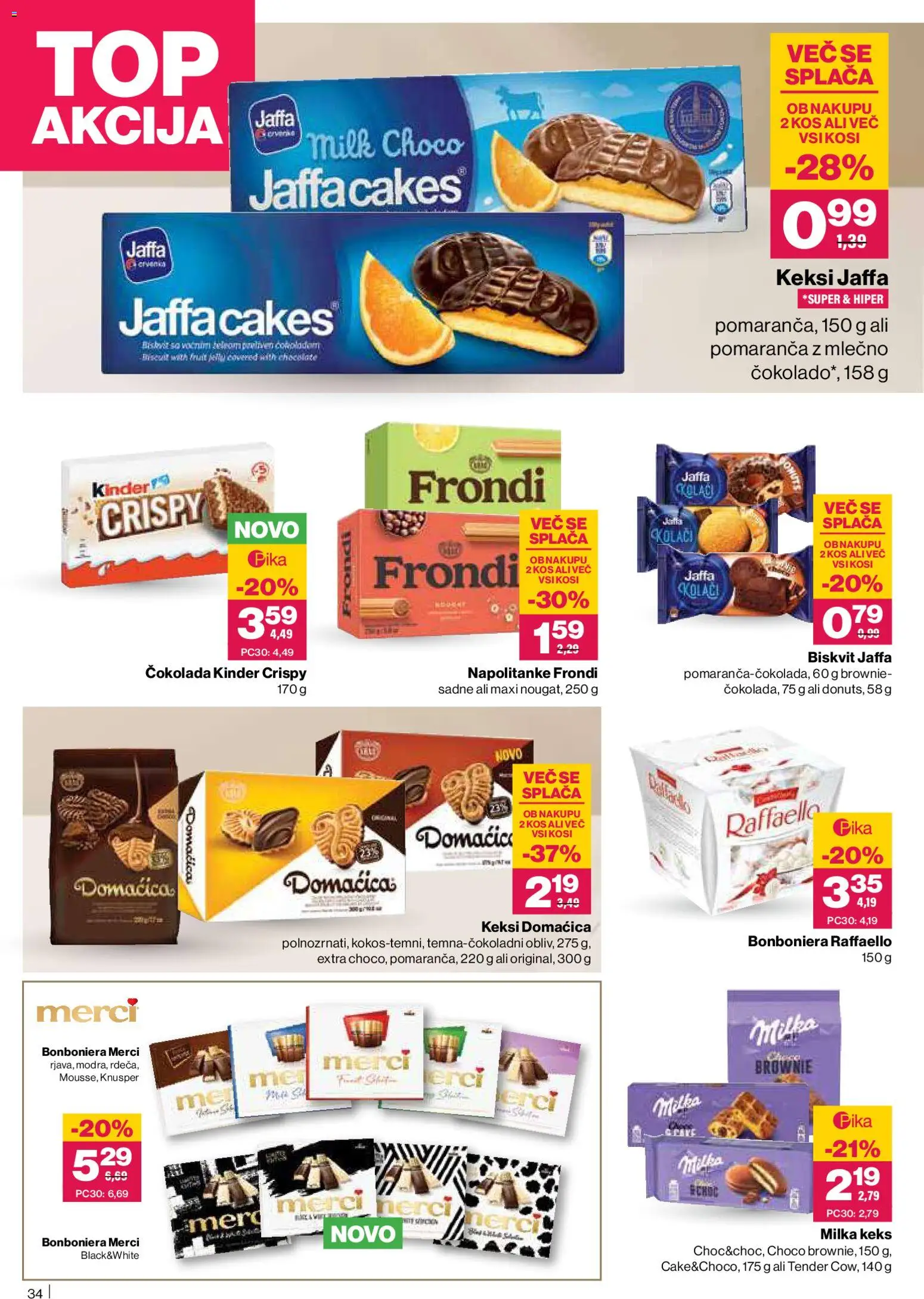 Novi Mercator katalog ponudbe – veljaven od 23.10.2025 | Stran: 34 | Izdelki: Kolač, Kos, Bonboniera, Cokolada