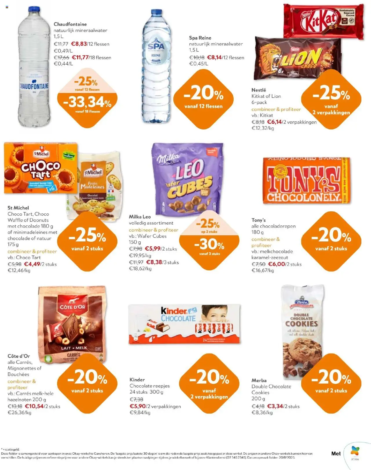  | Pagina: 21 | Producten: Kinder, Mineraalwater, Kan, Chocolade