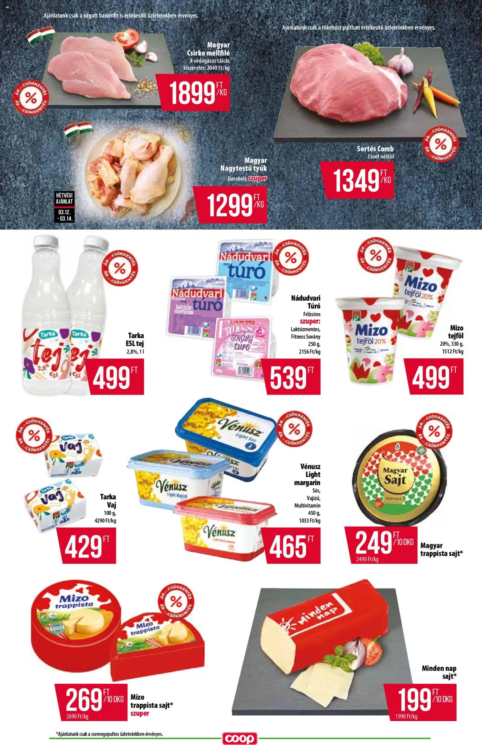 COOP akciós ujság - amely érvényes a következő dátumtól: 12.03.2026 | Oldal: 4 | Termékek: Tej, Tejföl, Multivitamin, Túró
