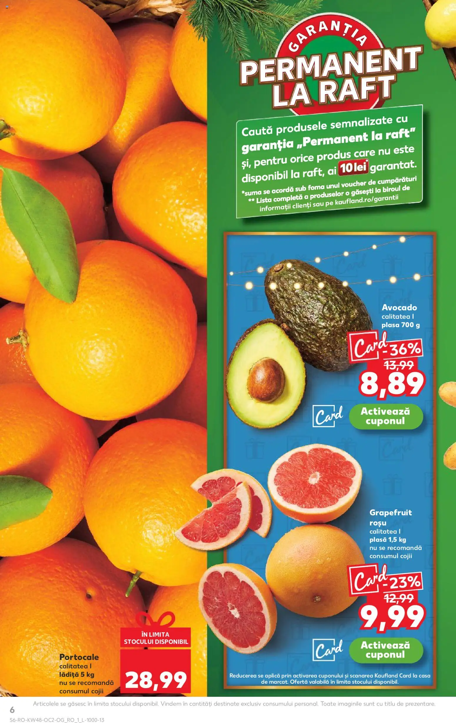 Noul catalog Kaufland – valabil de la 26.11.2025 | Pagină: 6 | Produse: Raft, Portocale, Avocado