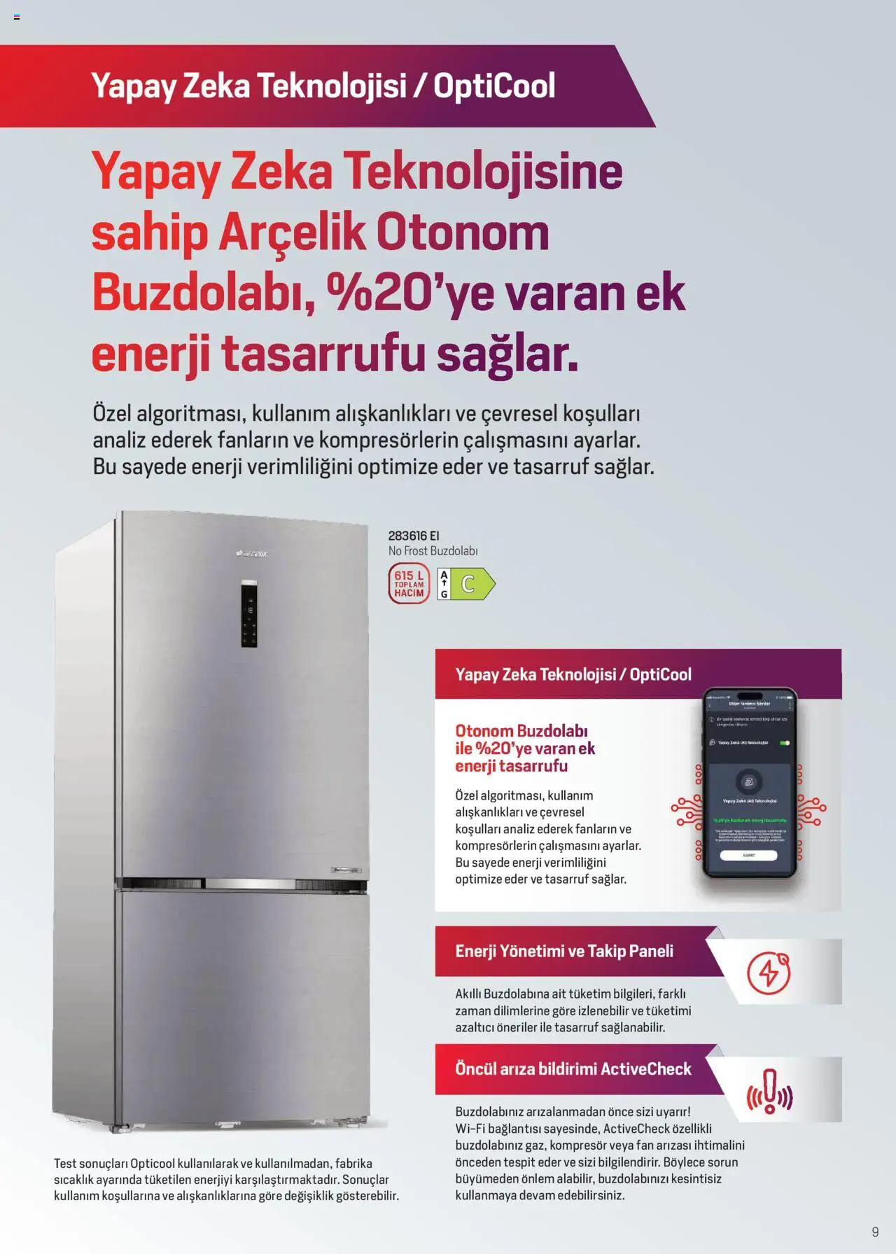 Arçelik Katalog - 16.09.2025 tarihinden itibaren geçerlidir | Sayfa: 9 | Ürünler: Buzdolabı, Fan