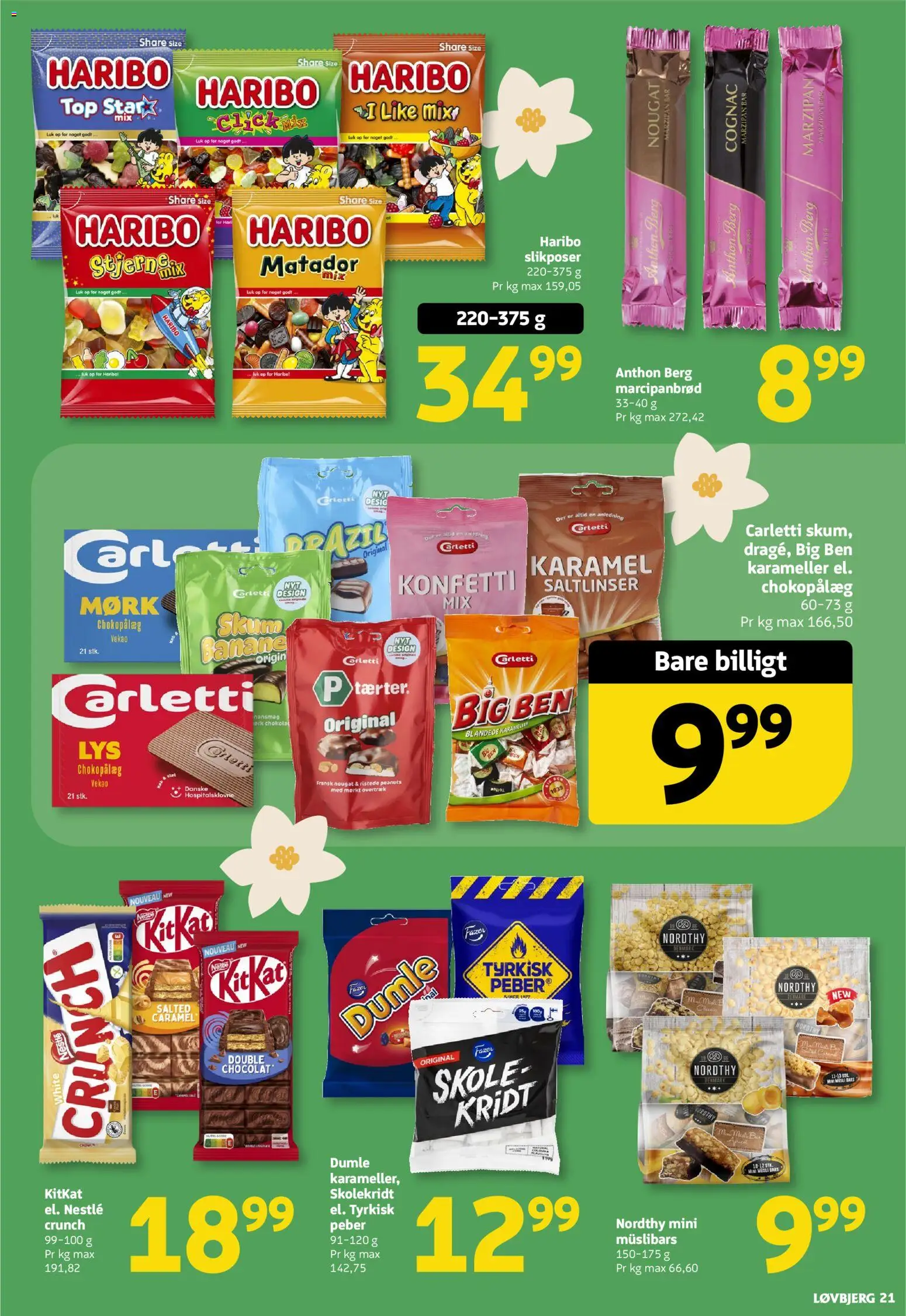 Løvbjerg tilbudsavis – gyldig fra 13.03.2026 | Side: 21 | Produkter: Peber, Marcipanbrød, Karameller, Nougat