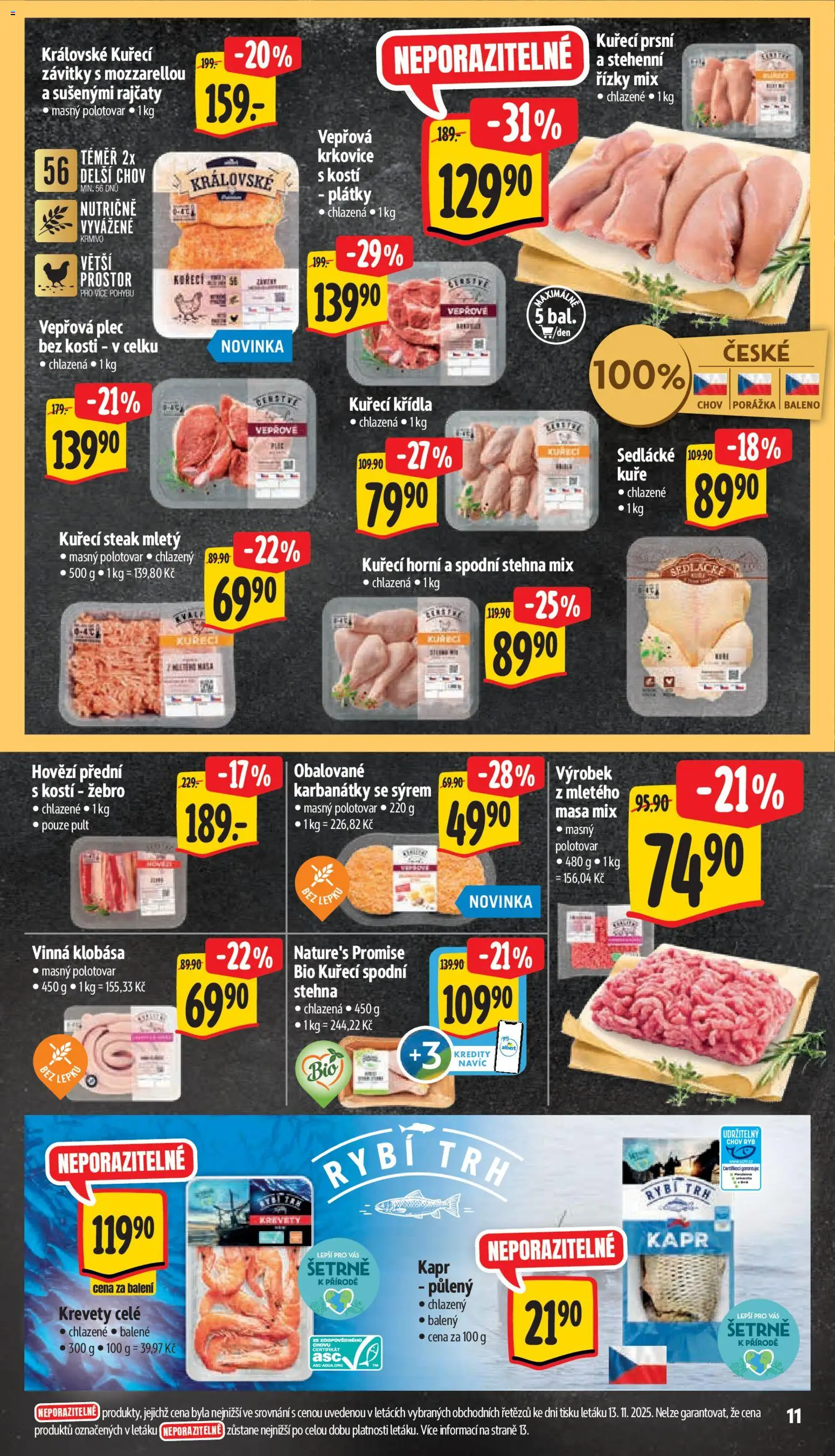 Albert leták - Supermarket od 19.11.2025 | Strana: 19 | Produkty: Hovězí, Vinná klobása, Klobása, Kuře