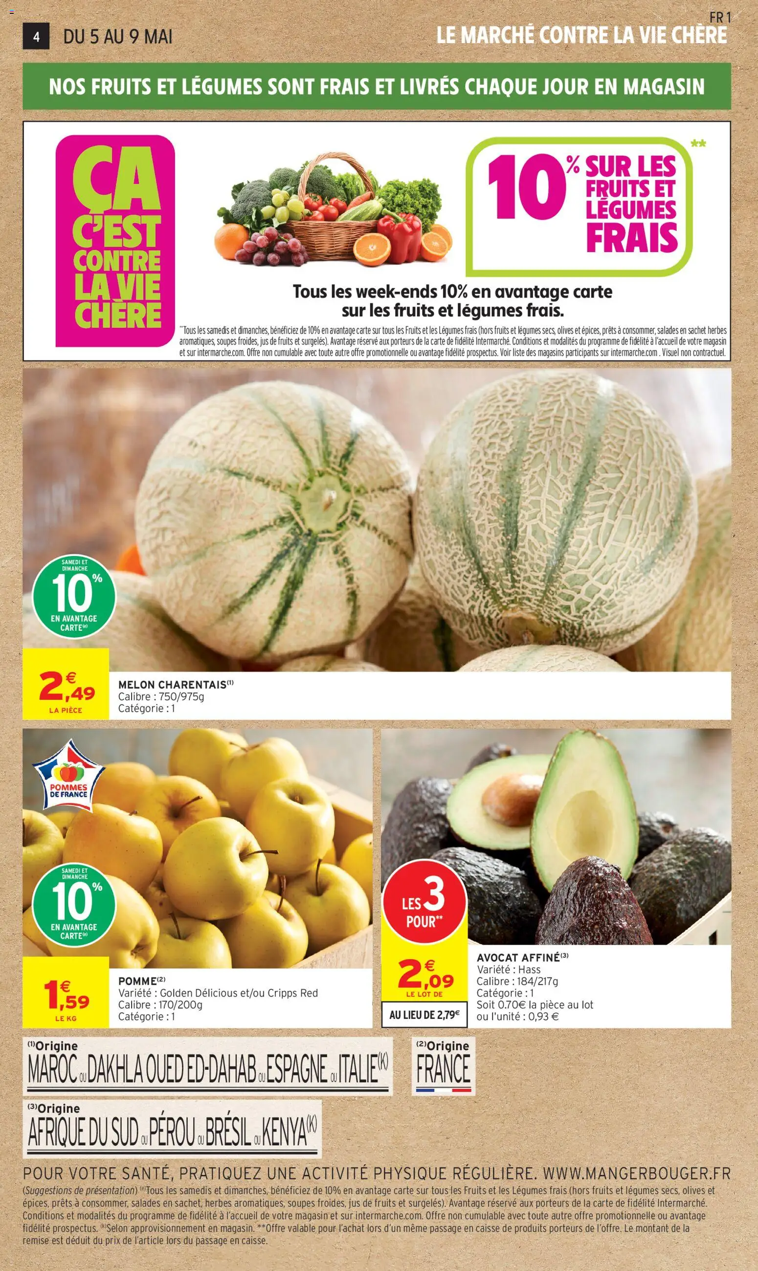 {H1} | Page: 4 | Produits: Avocat, Olives, Pomme, Jus