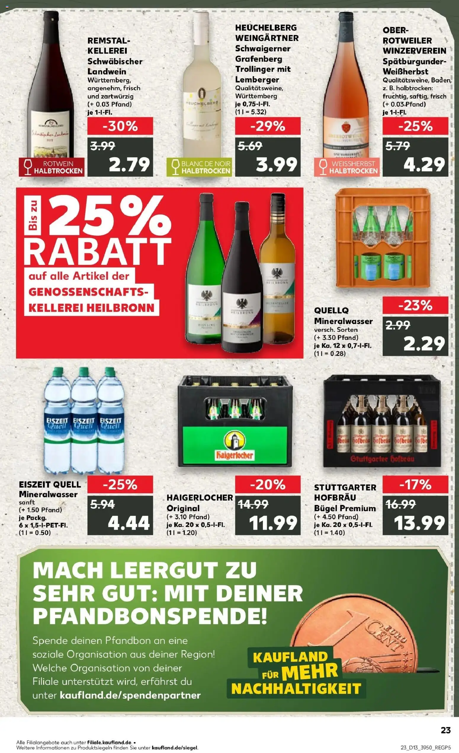 Kaufland Prospekt Hechingen	 – gültig ab 26.03.2026 | Seite: 23 | Produkte: Rotwein, Mineralwasser