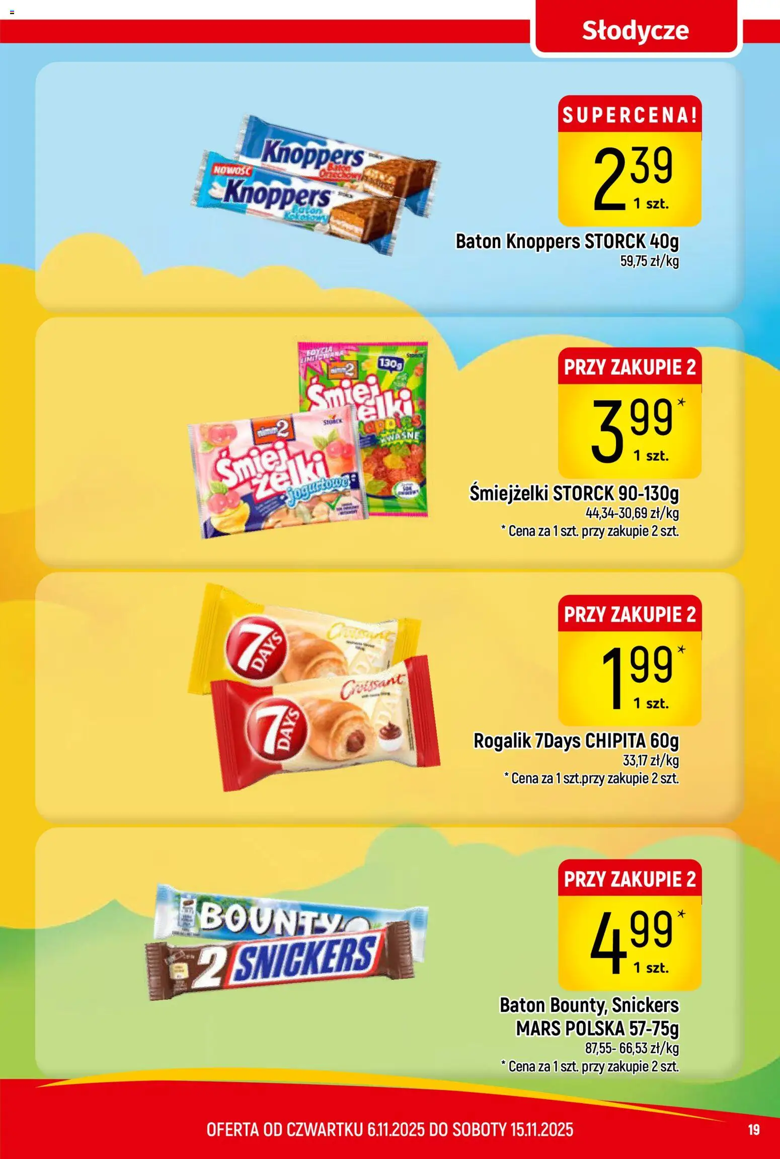 Piotruś Pan Gazetka od 06.11.2025 | Strona: 19 | Produkty: Knoppers, Słodycze, Baton, Żelki